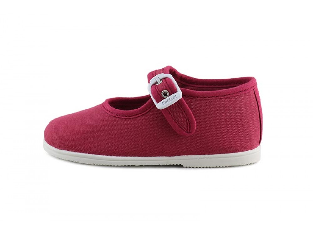 Merceditas lona burdeos con hebilla Vul-Ladi