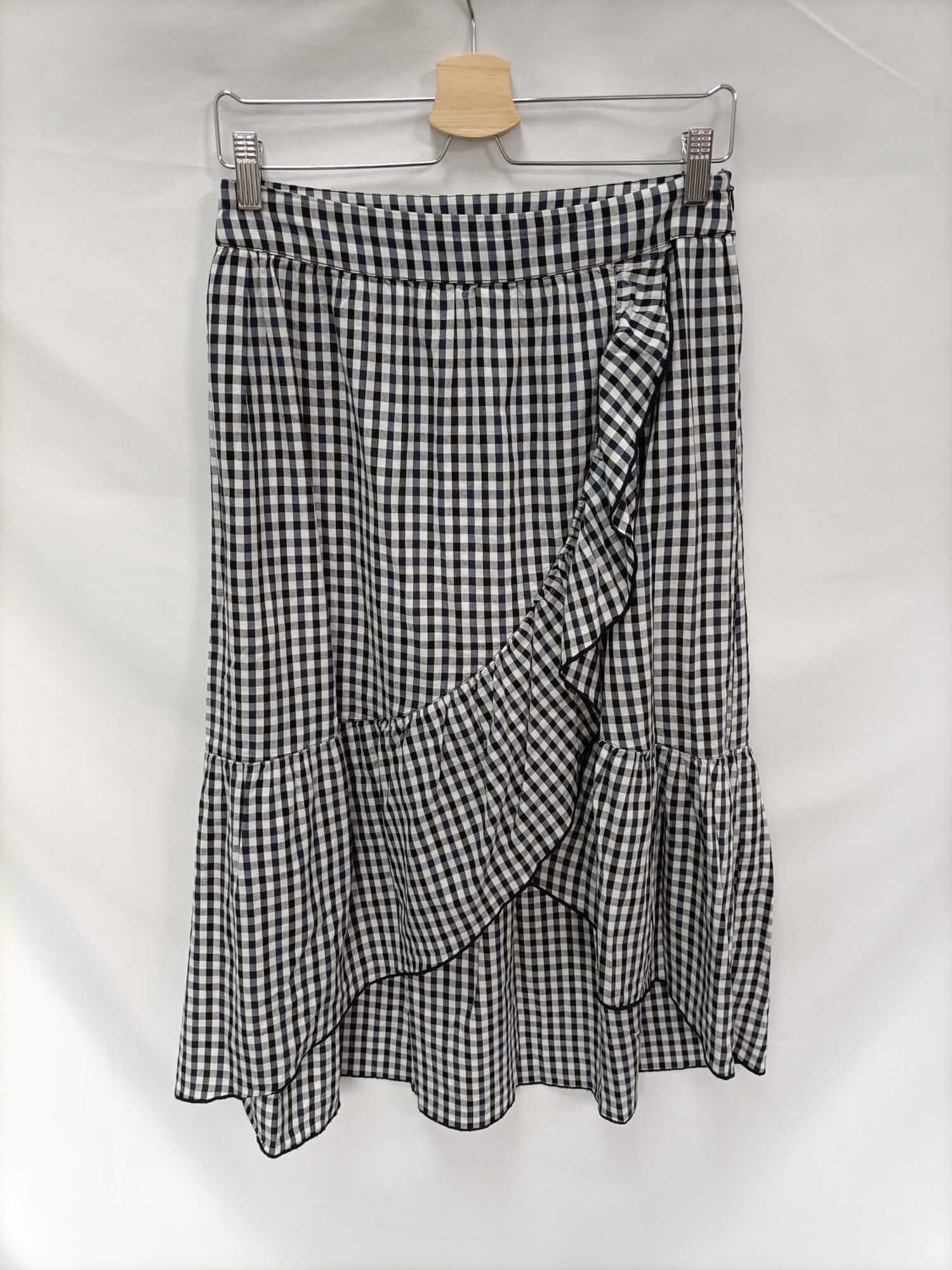 MANGO. Falda midi cuadros T.m