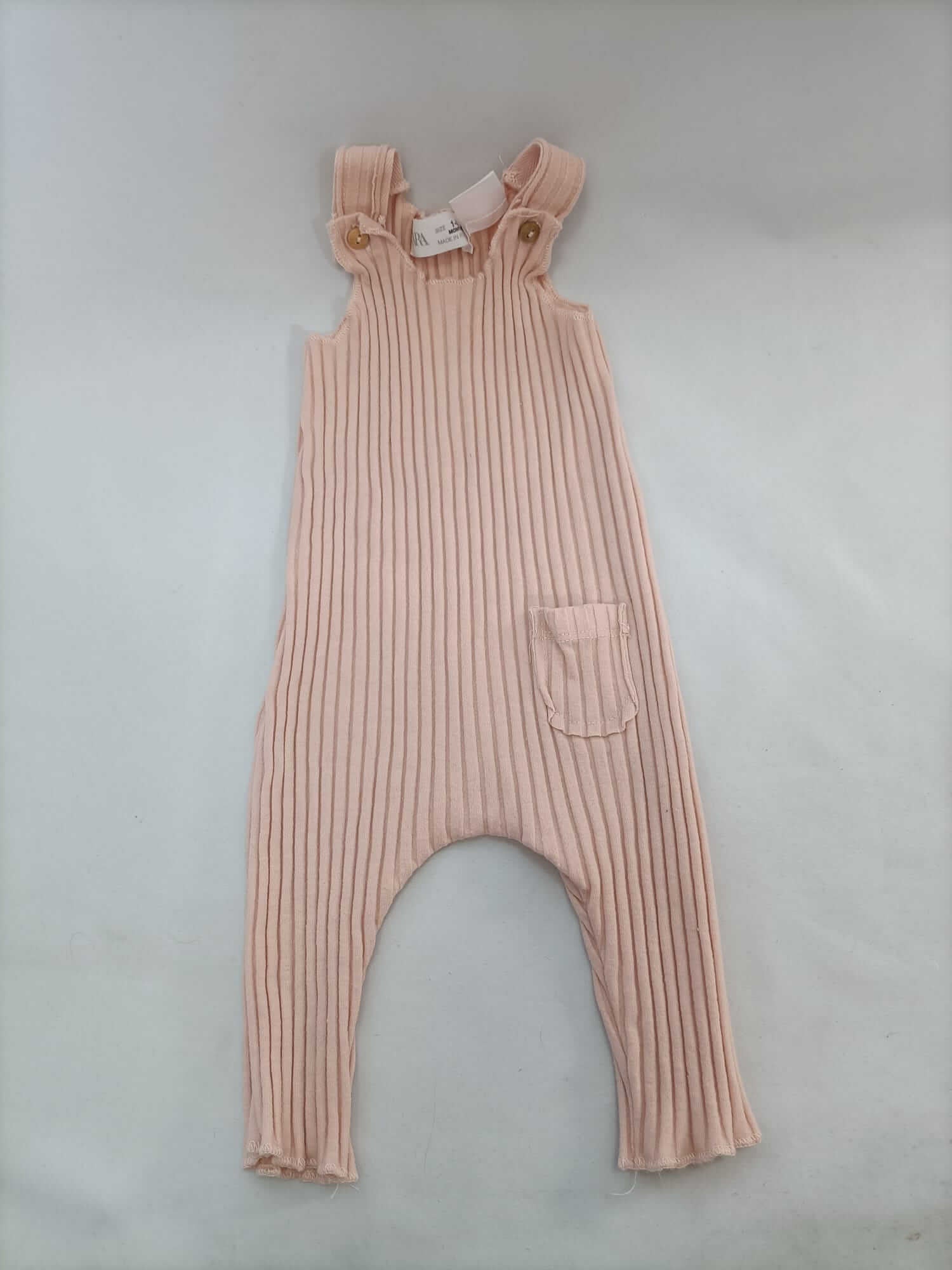 ZARA. Peto rosa canalé T.1-3 meses