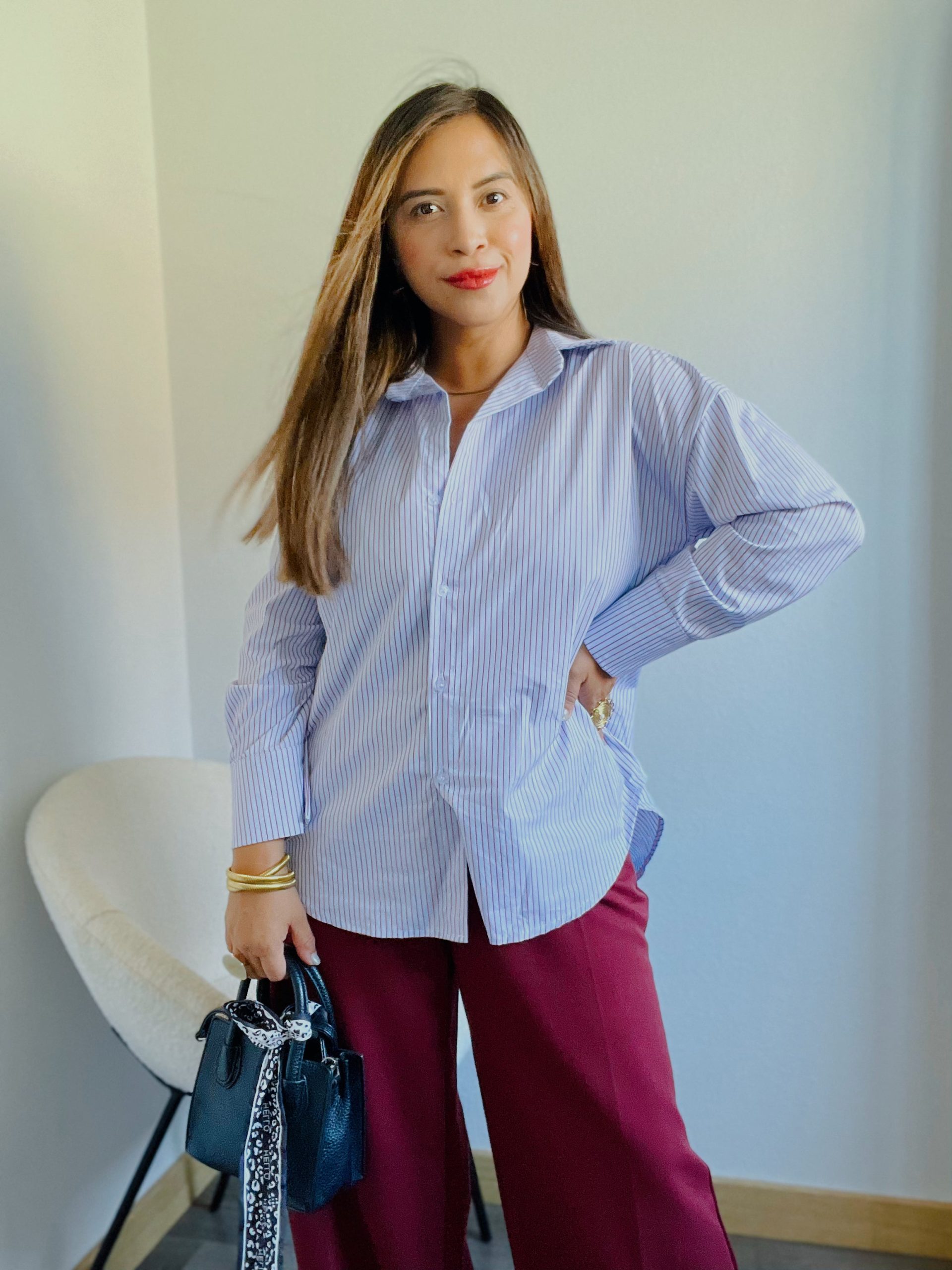 Camisa oversize de mujer manga larga