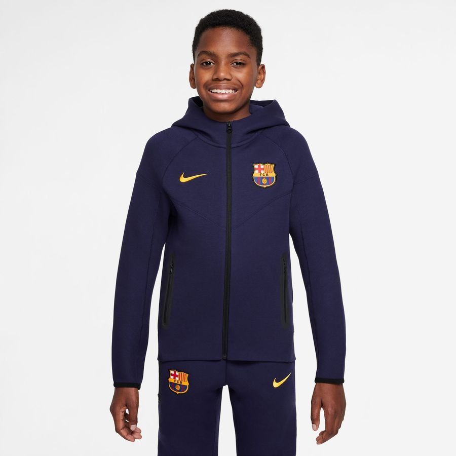 Barcelona Sudadera con capucha NSW Tech Fleece FZ - Imperial Purple/Midwest Gold Niños