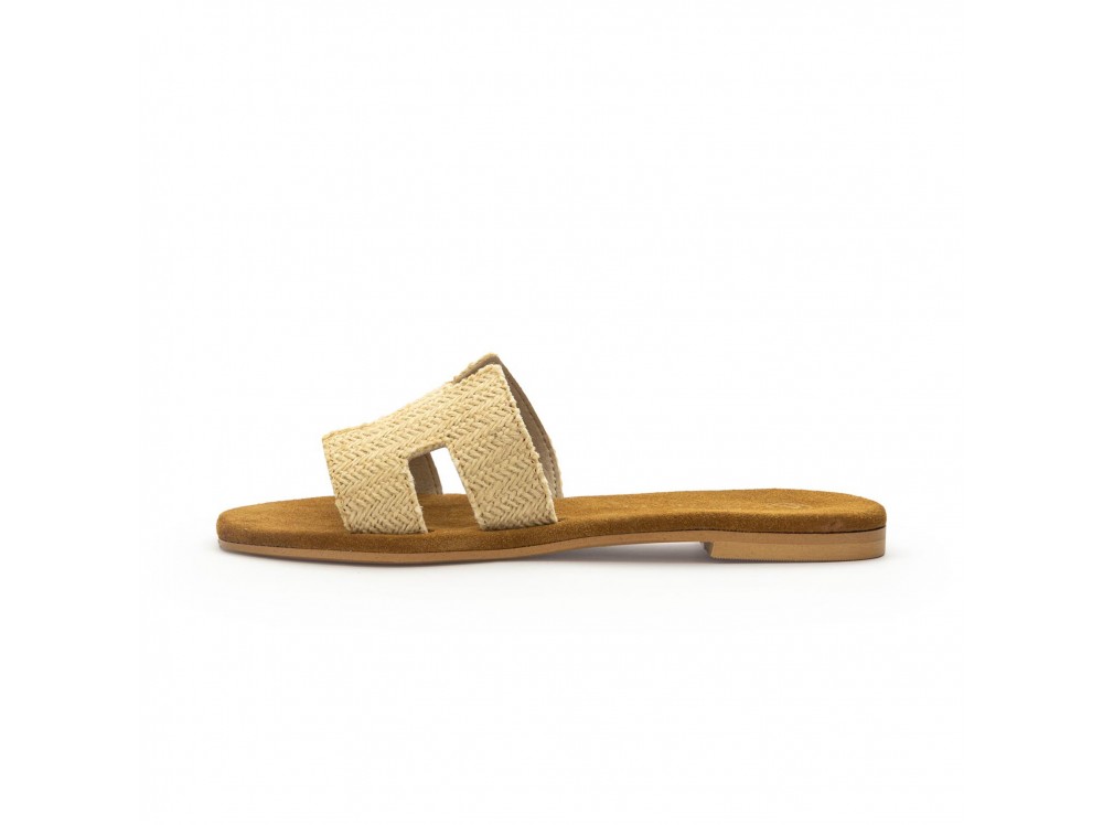 Zueco H de rafia beige 7844 de Pepa & Cris