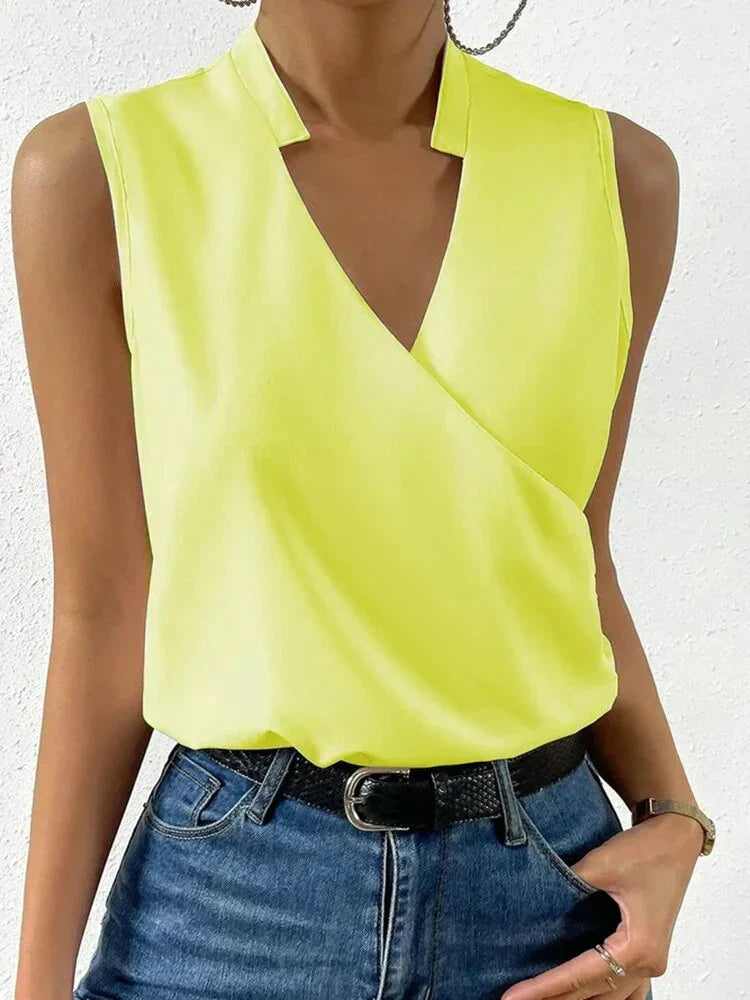 Nora - Elegante top de mujer sin mangas y con cuello en V, ¡Perfecto para el verano!