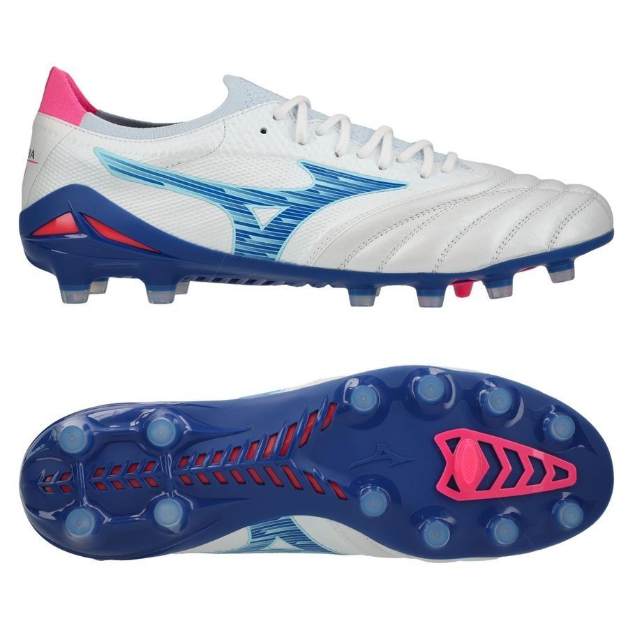 Mizuno Morelia Neo IV Beta Elite FG Urban Electric - Blanco/Tanager Turquoise/Rosa