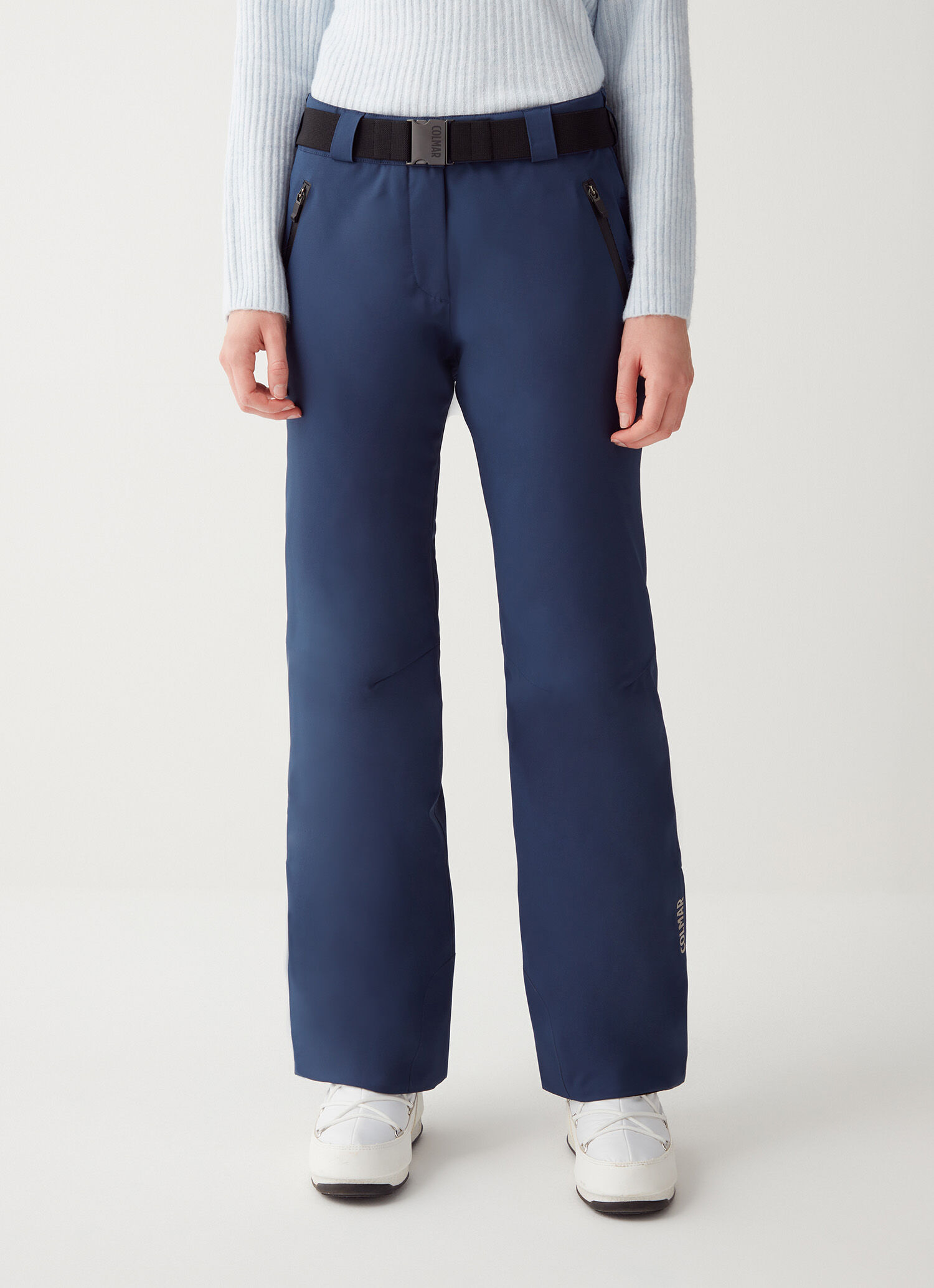 Solid-colour padded ski trousers