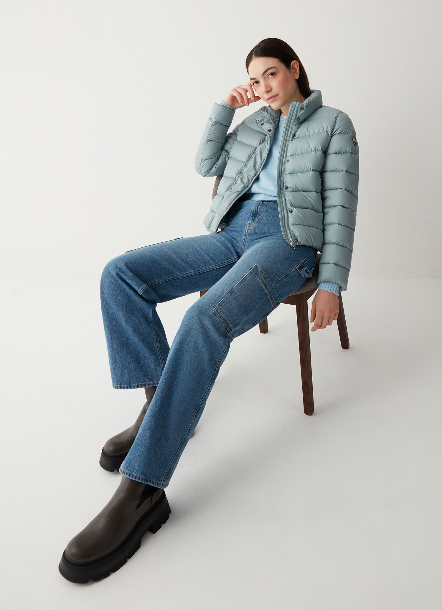 Plumífero de tejido mate