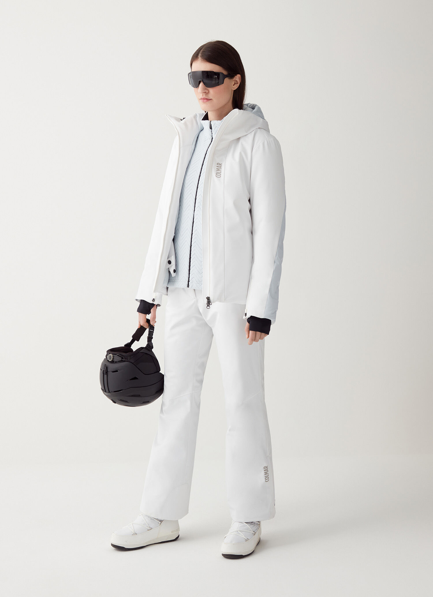 Chaqueta de esquí lisa y acolchada