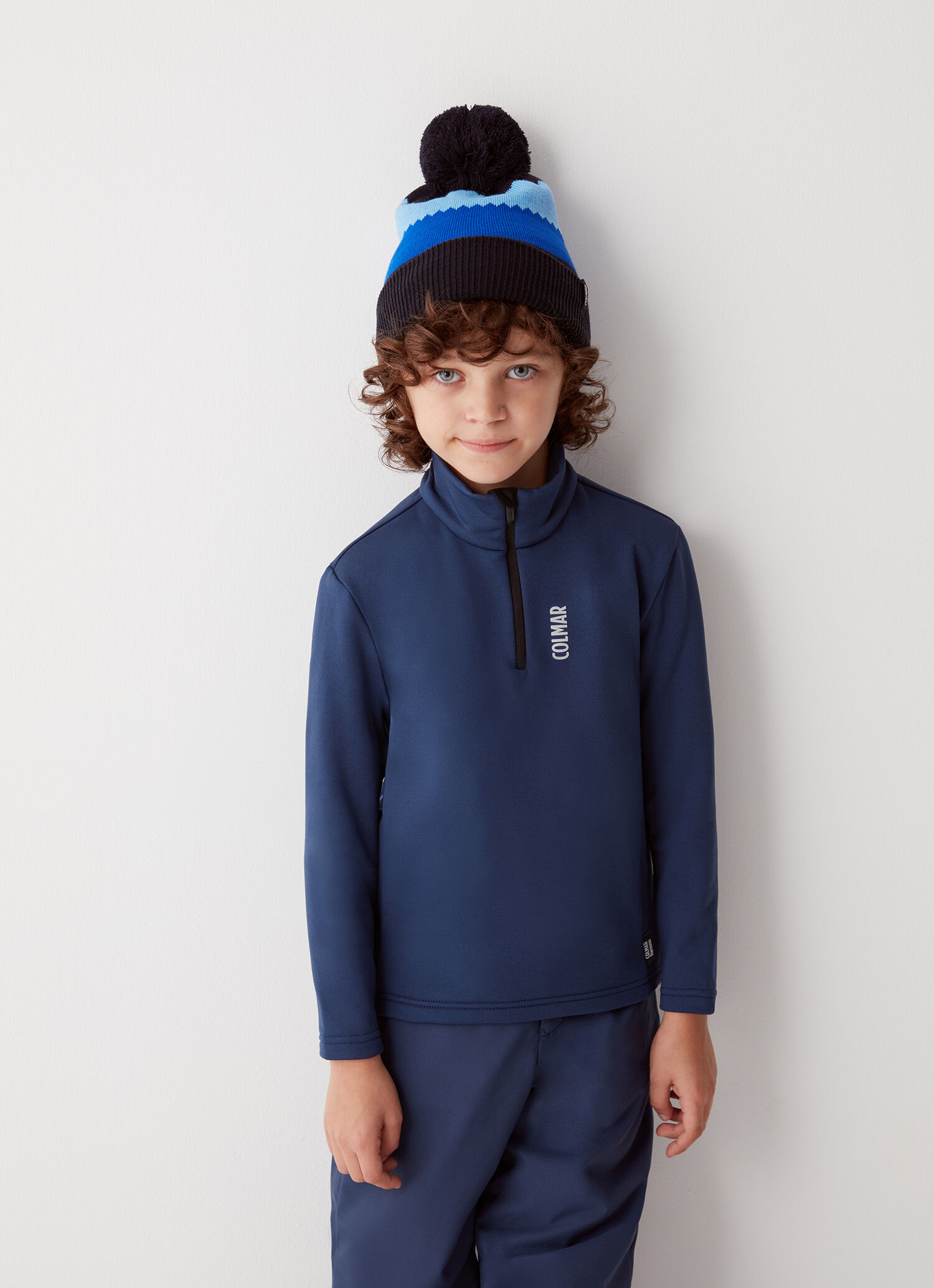 Sudadera de esquí con media cremallera de forro polar elástico