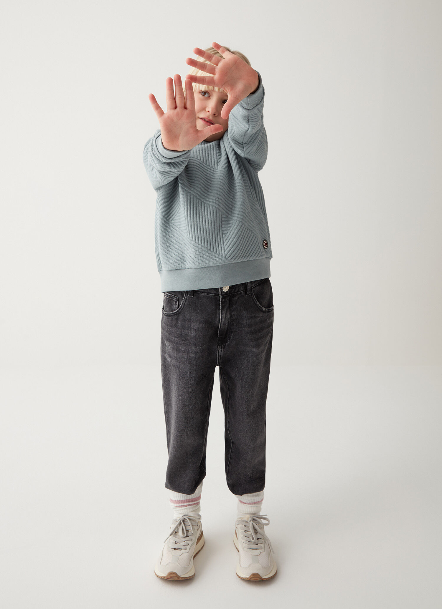 Sudadera de jacquard con cuello redondo