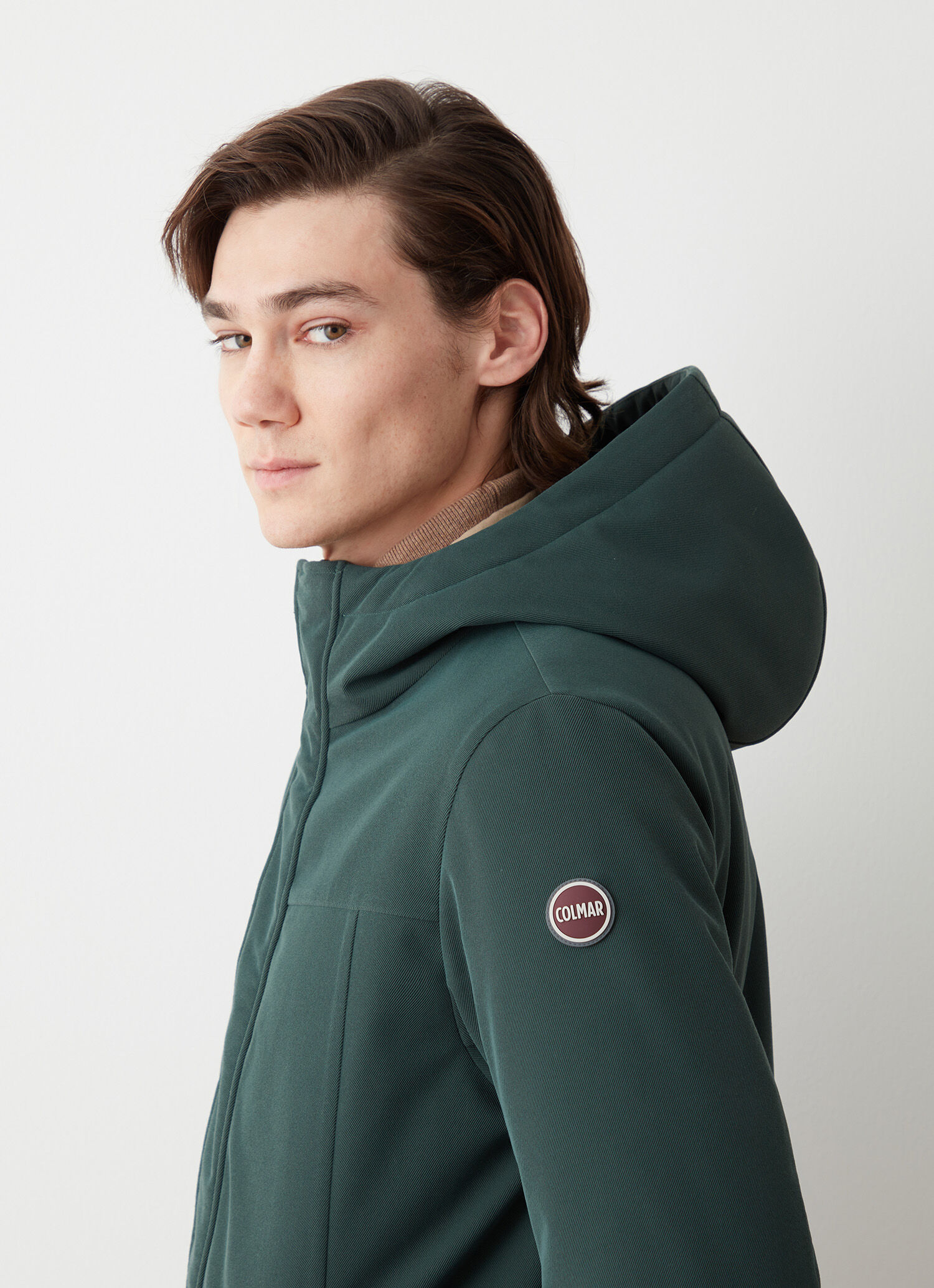 Chaqueta larga impermeable de guata