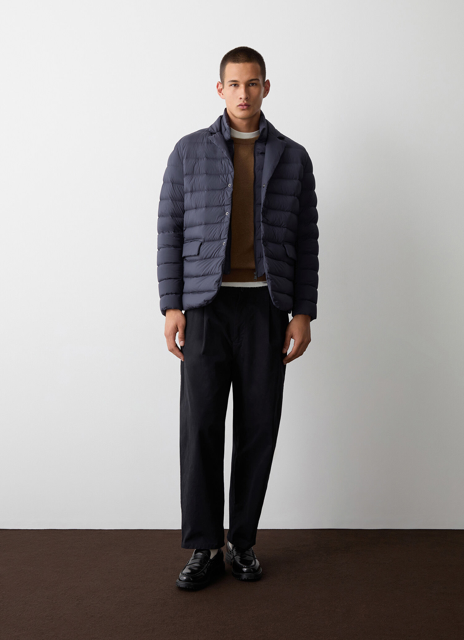 Super-matte padded stretch blazer