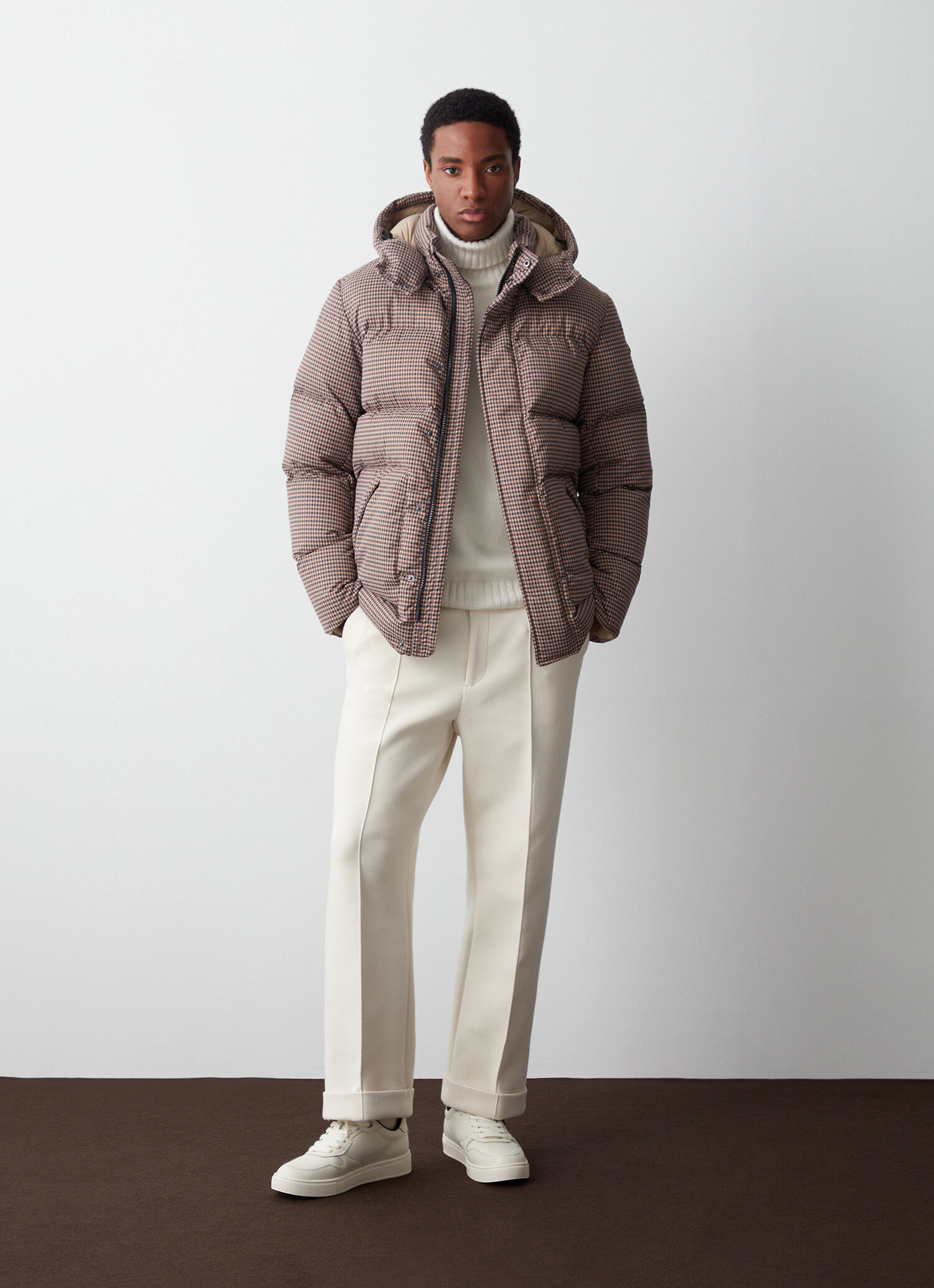 Plumífero con estampado efecto lana