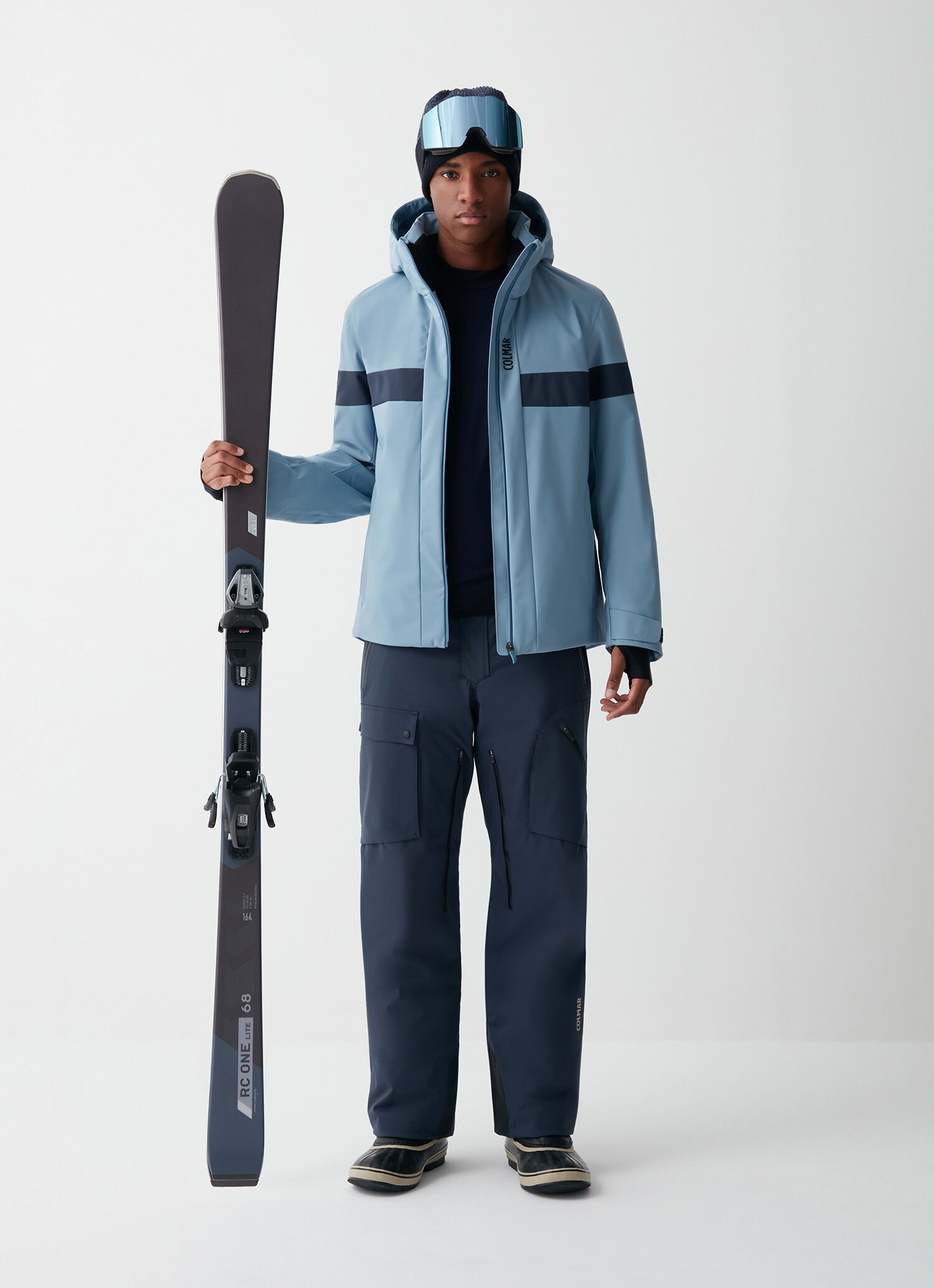 Ski jacket with two-tone insert