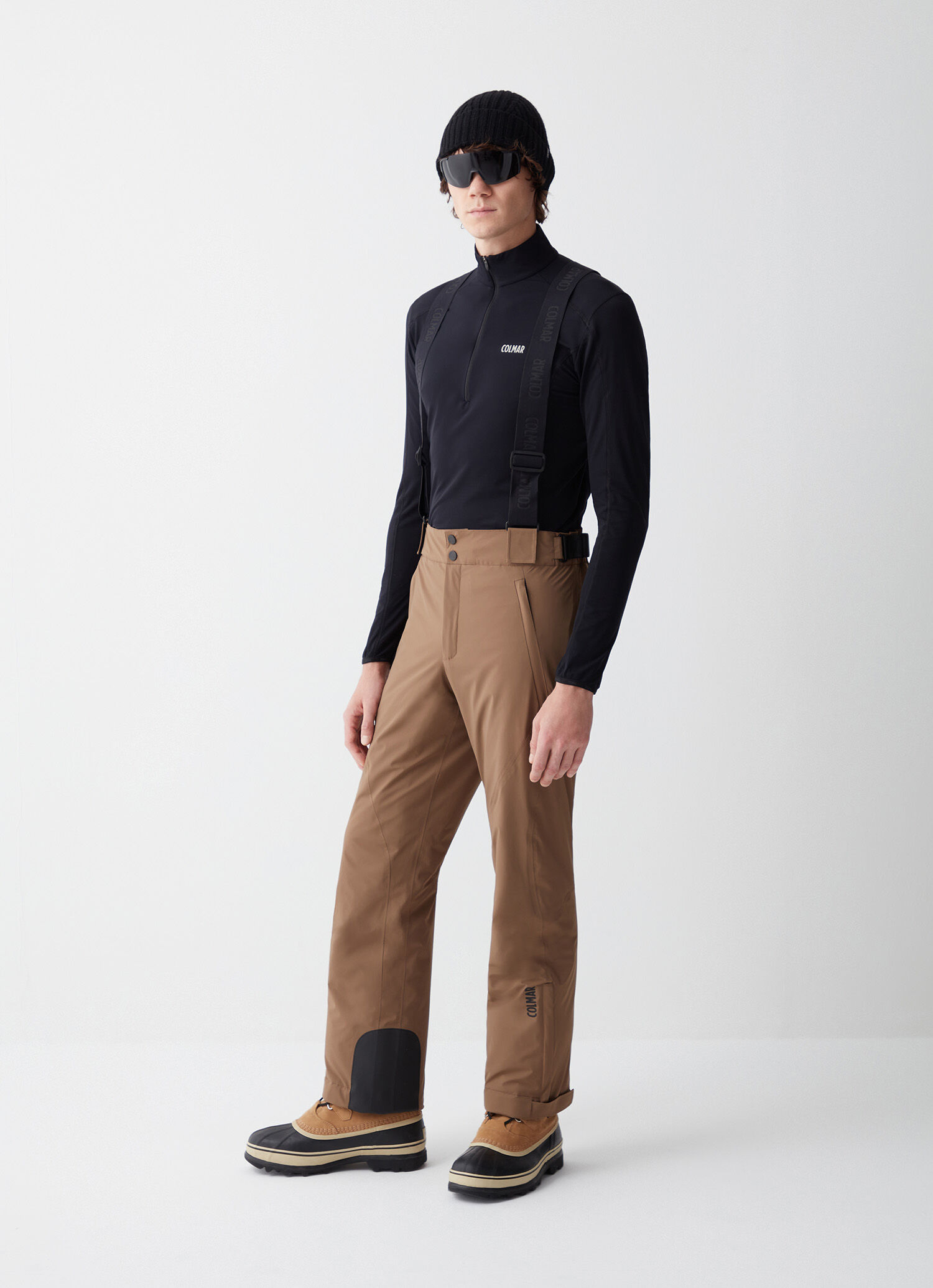 Two-way stretch padded ski salopettes