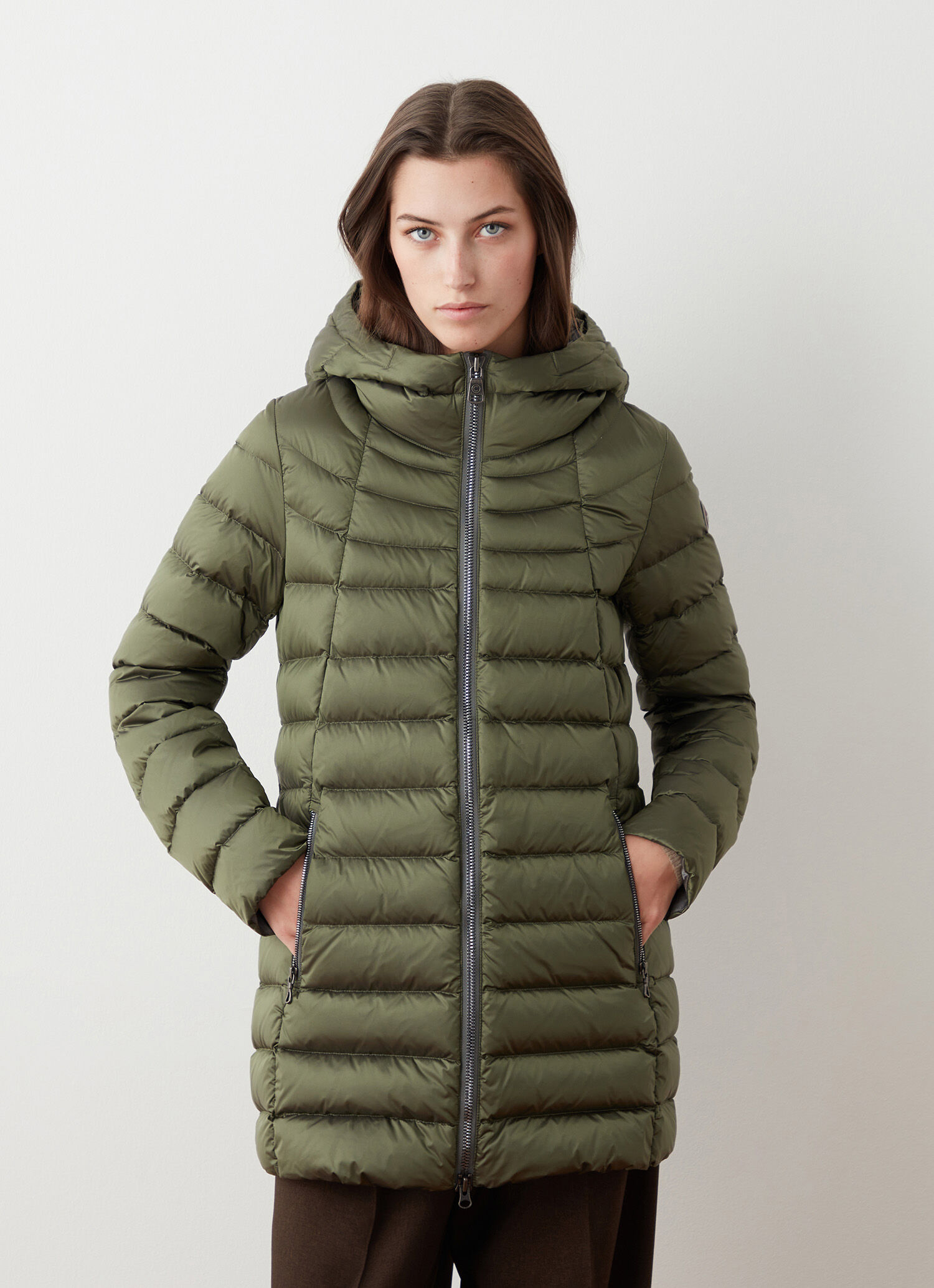 Slightly A-line down jacket