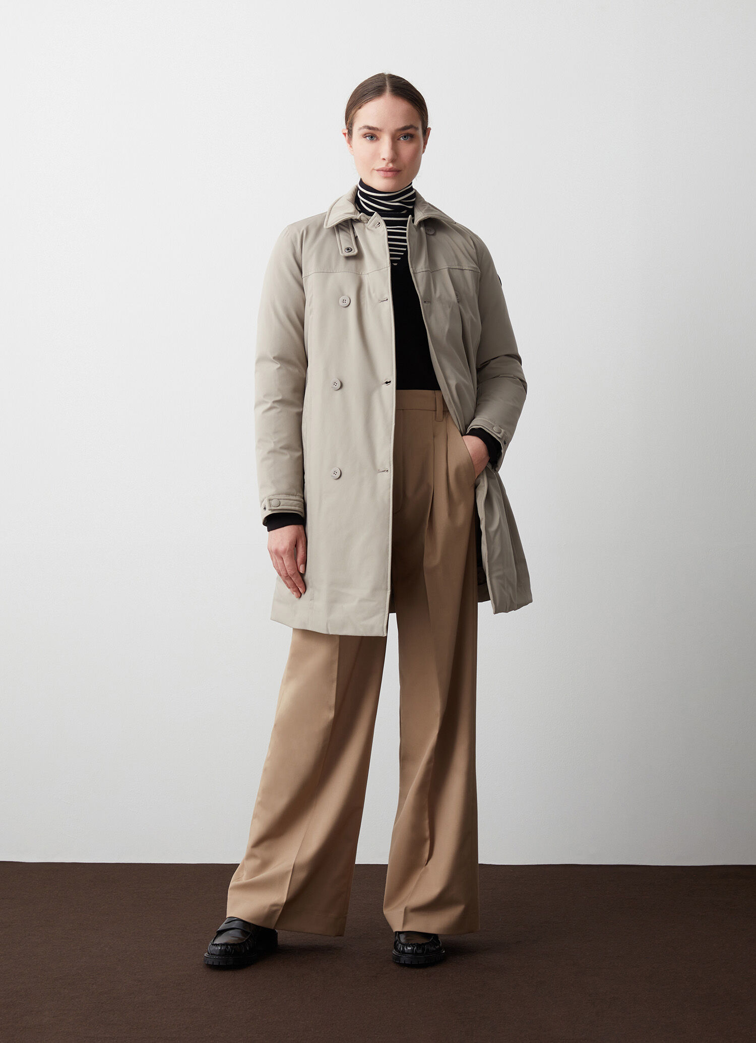 Gabardina acolchada de tejido impermeable