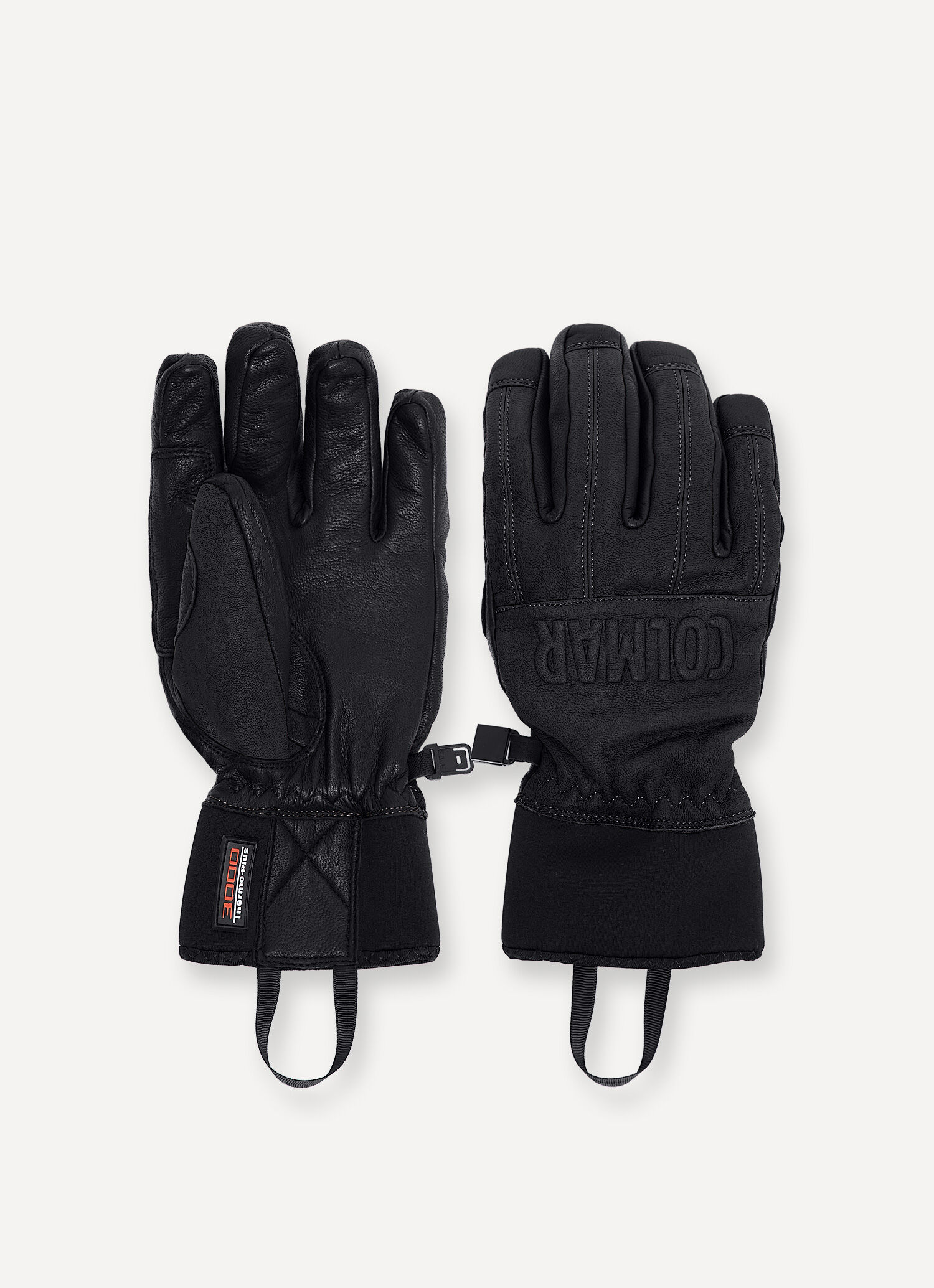 Leather ski gloves