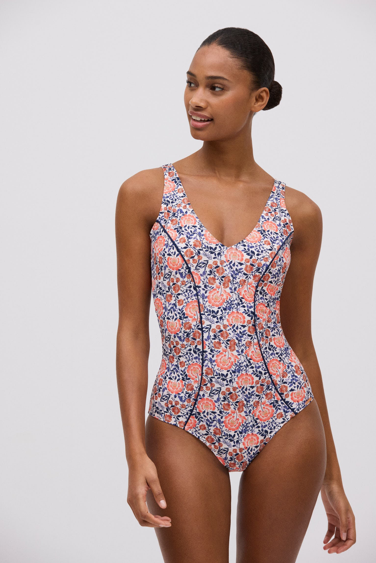 Bañador reductor estampado floral