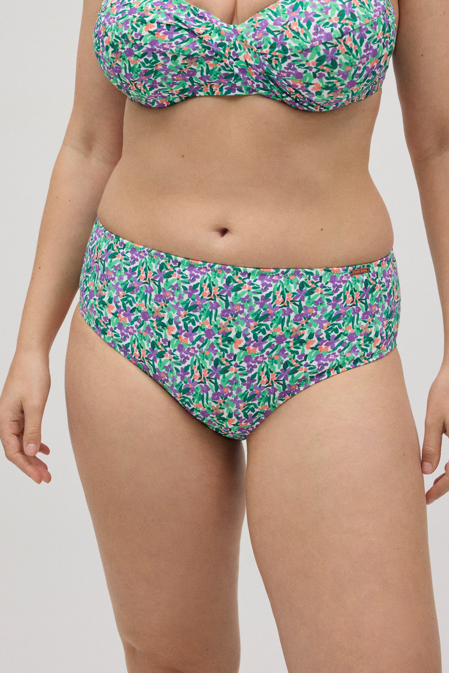 Braga bikini reductora alta estampada micropiqué