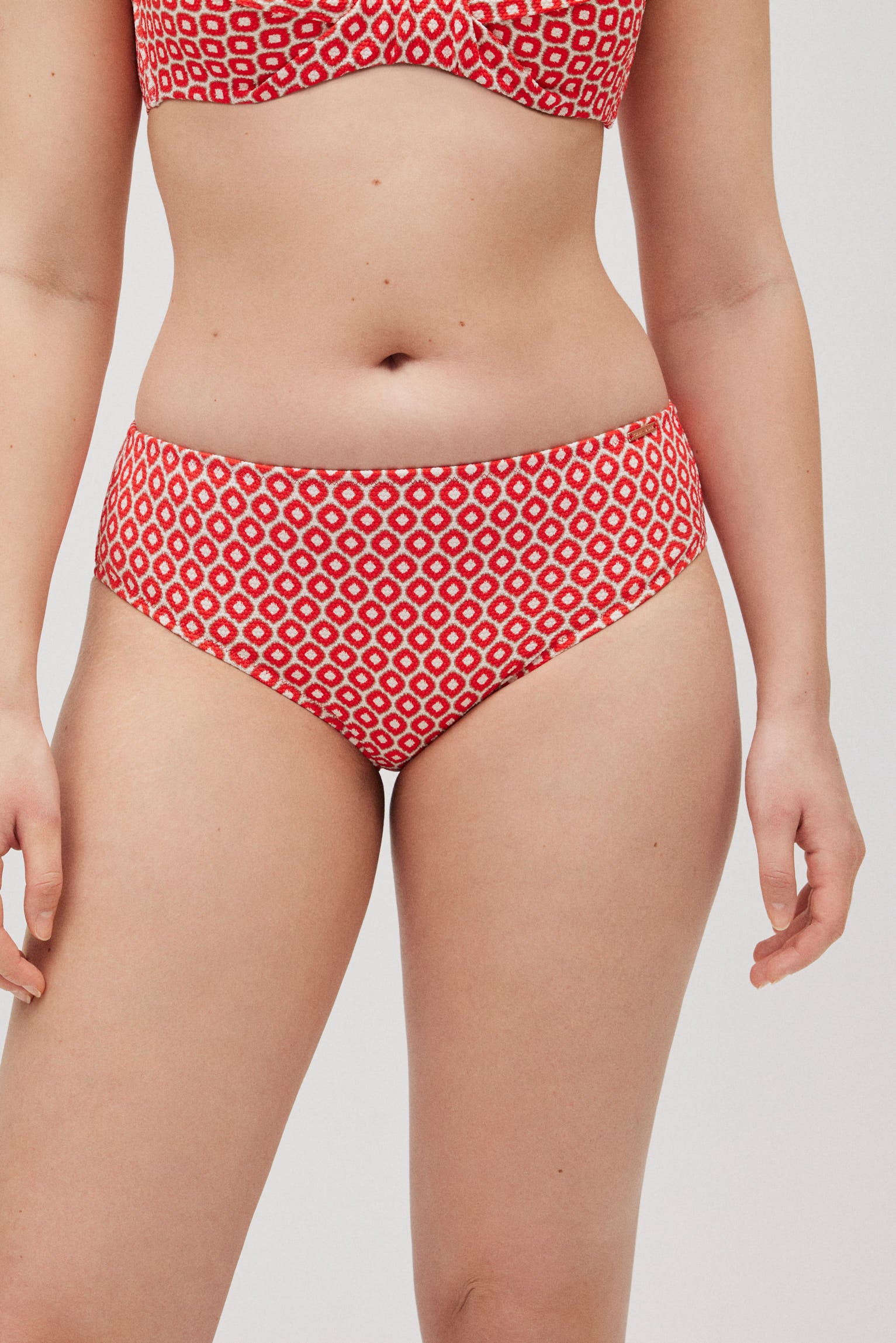 Braga bikini moldeadora estampada piqué