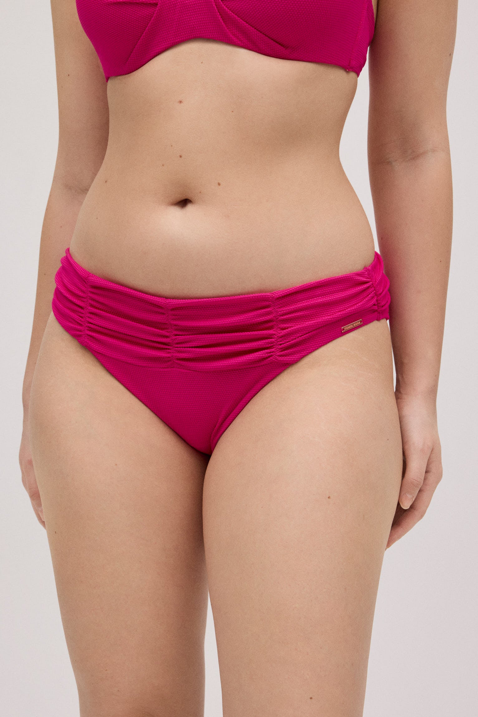 Braga bikini drapeado piqué fucsia