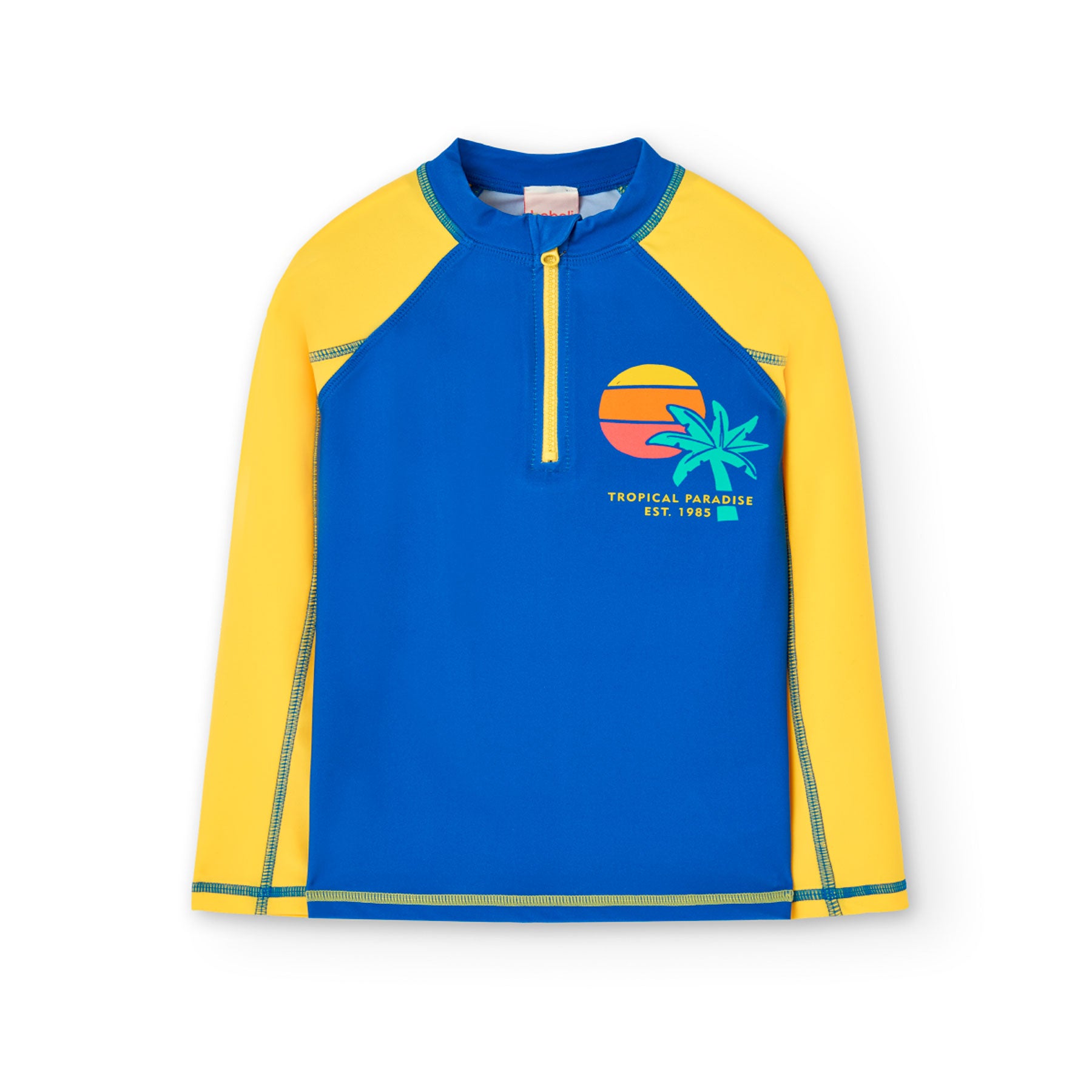 Camiseta baño manga larga BOBOLI Bright blocks yellow