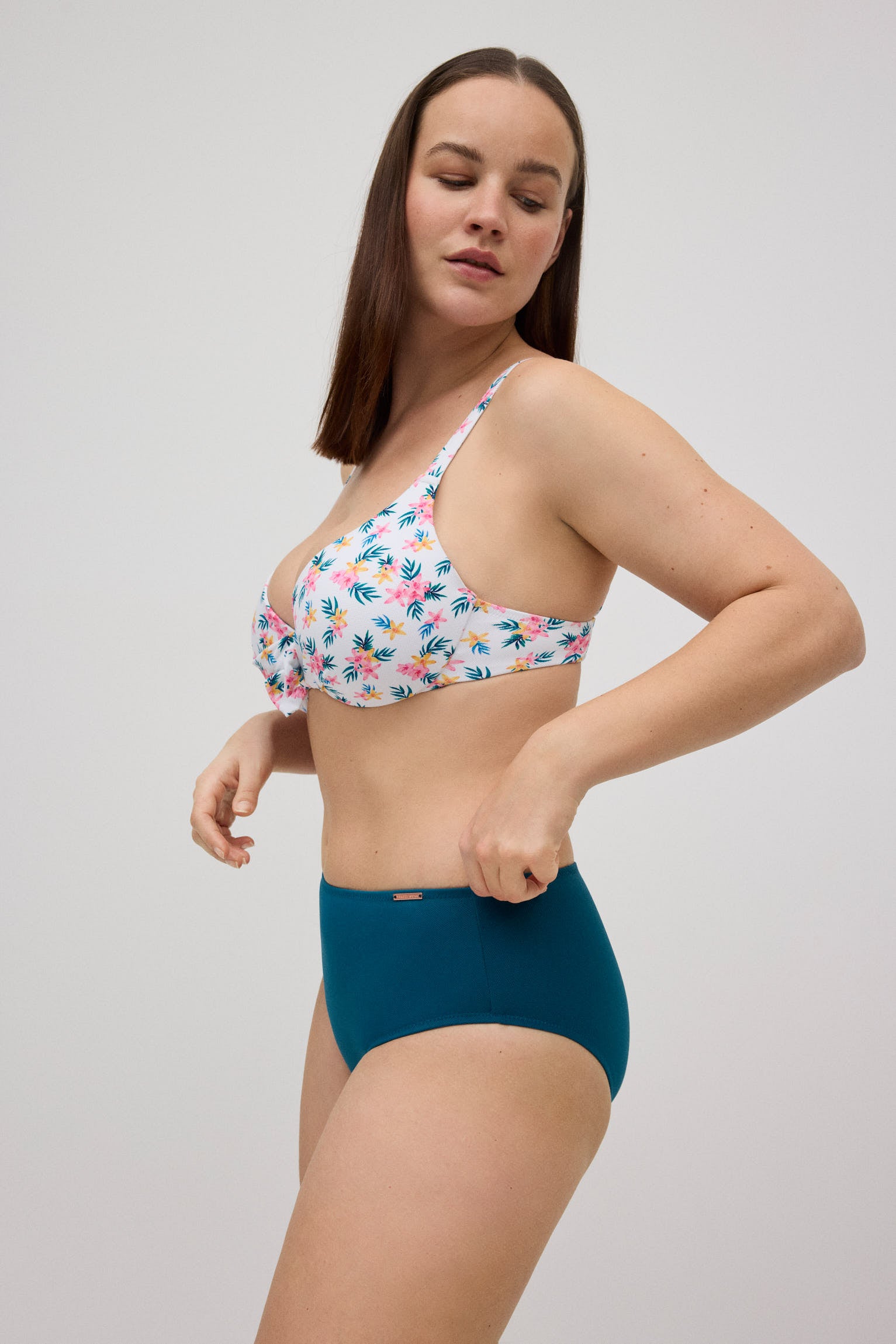 Braga bikini reductora alta micropiqué azul