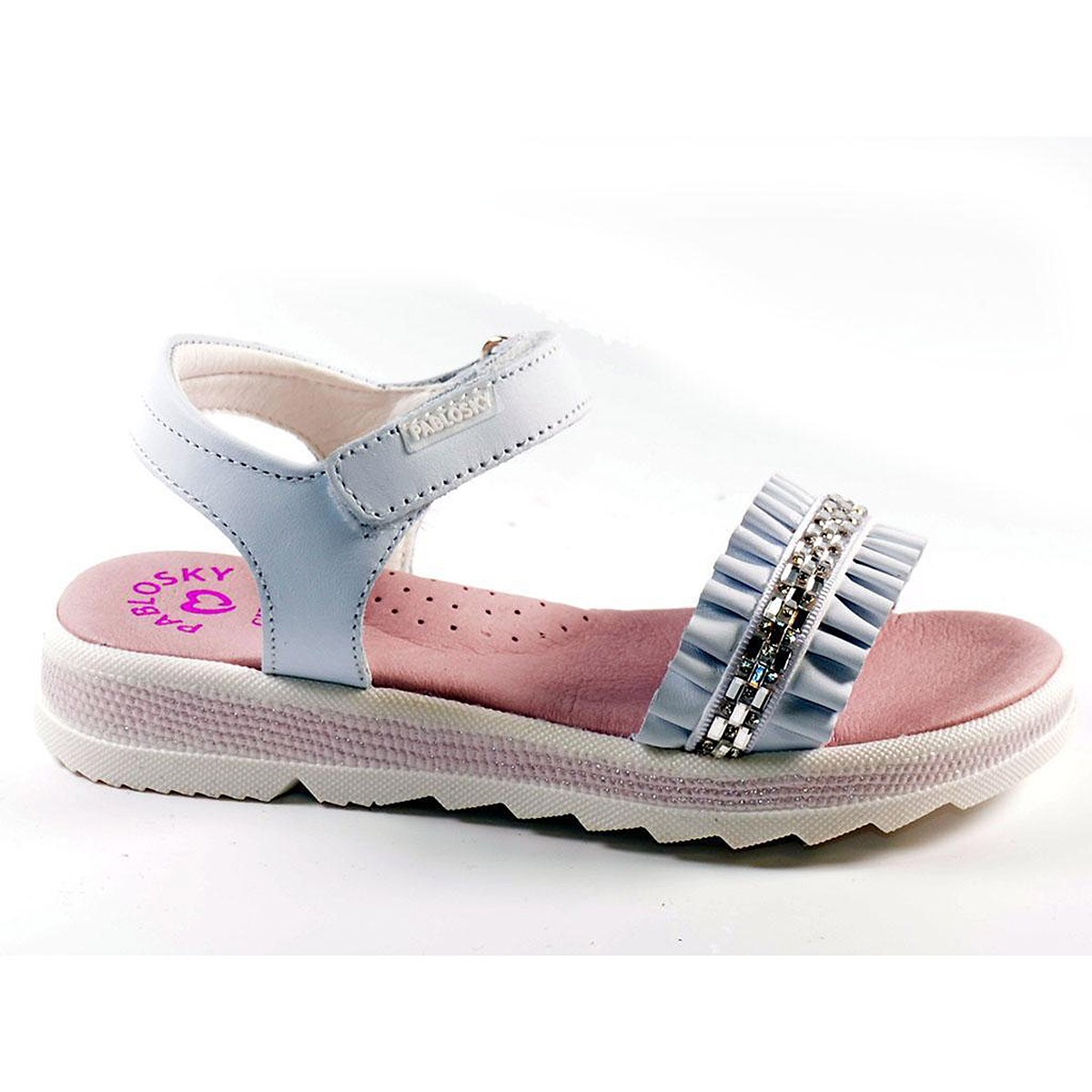 468100 PABLOSKY SANDALIA Niña de piel. Plantilla antibacterias