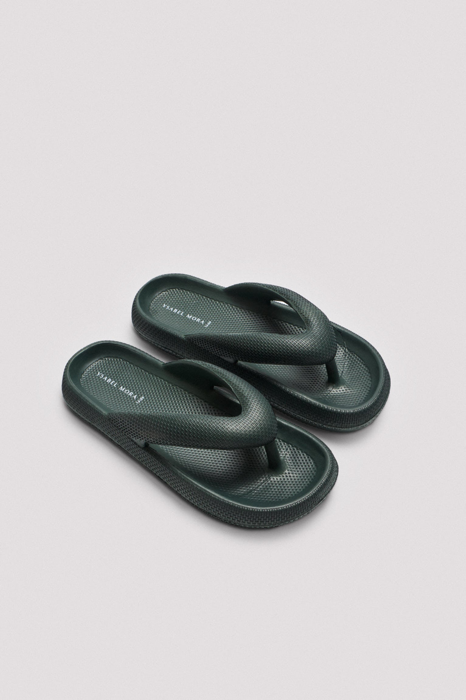 Chanclas de playa de dedo antideslizantes ligeras extra comfort verde oscuro