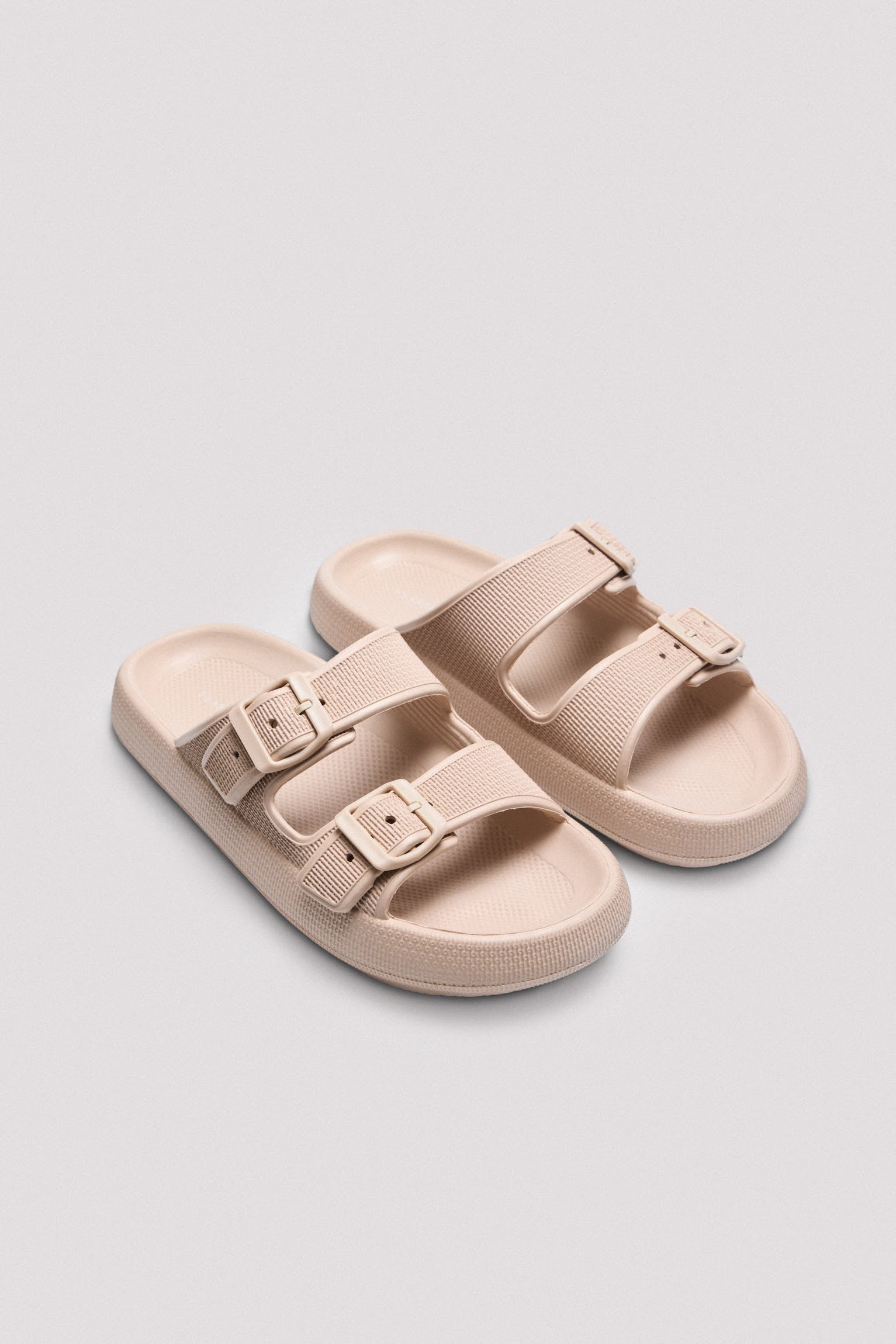 Chanclas de playa hebillas antideslizantes extra comfort beige