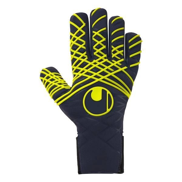 Uhlsport Guantes de portero Prediction Absolutgrip HN Fit - Marina/Blanco/Amarillo fluo