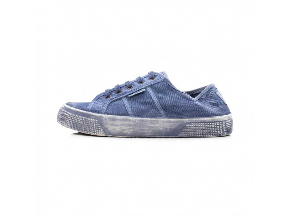 Zapatilla de lona celeste lavado con cordón Natural World
