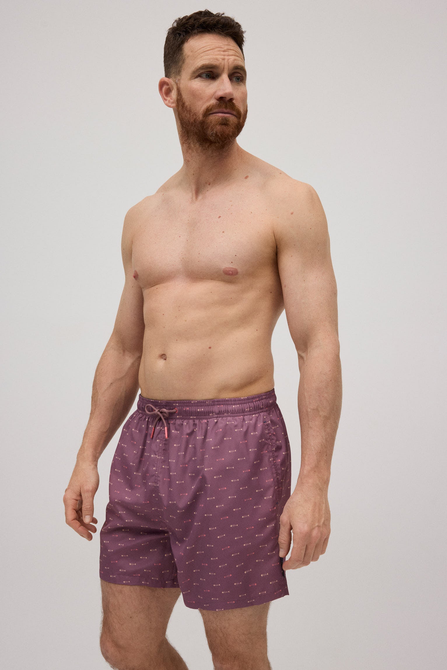 Bañador medio ligero estampado raspas lila