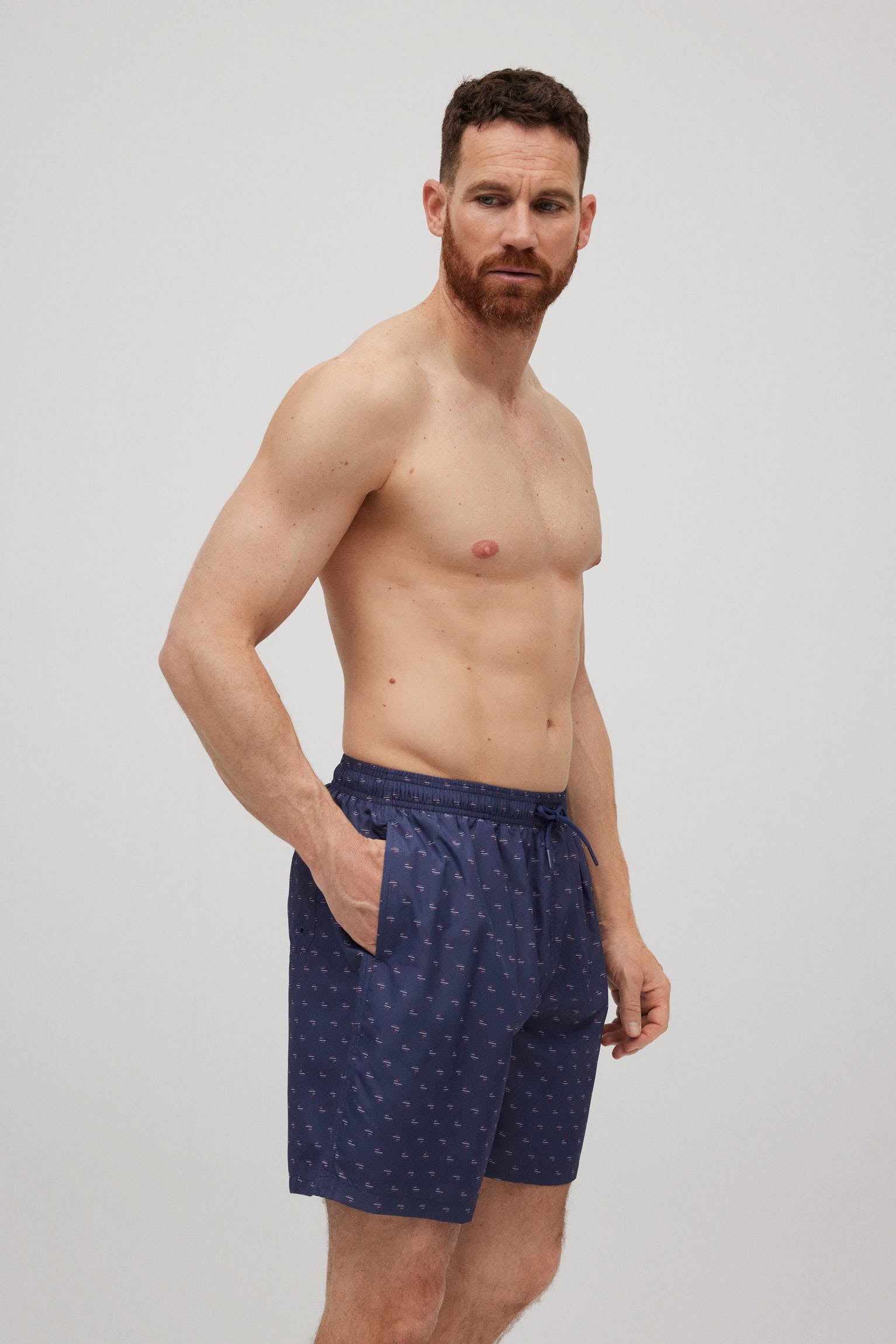 Bañador largo ligero estampado barcos marino