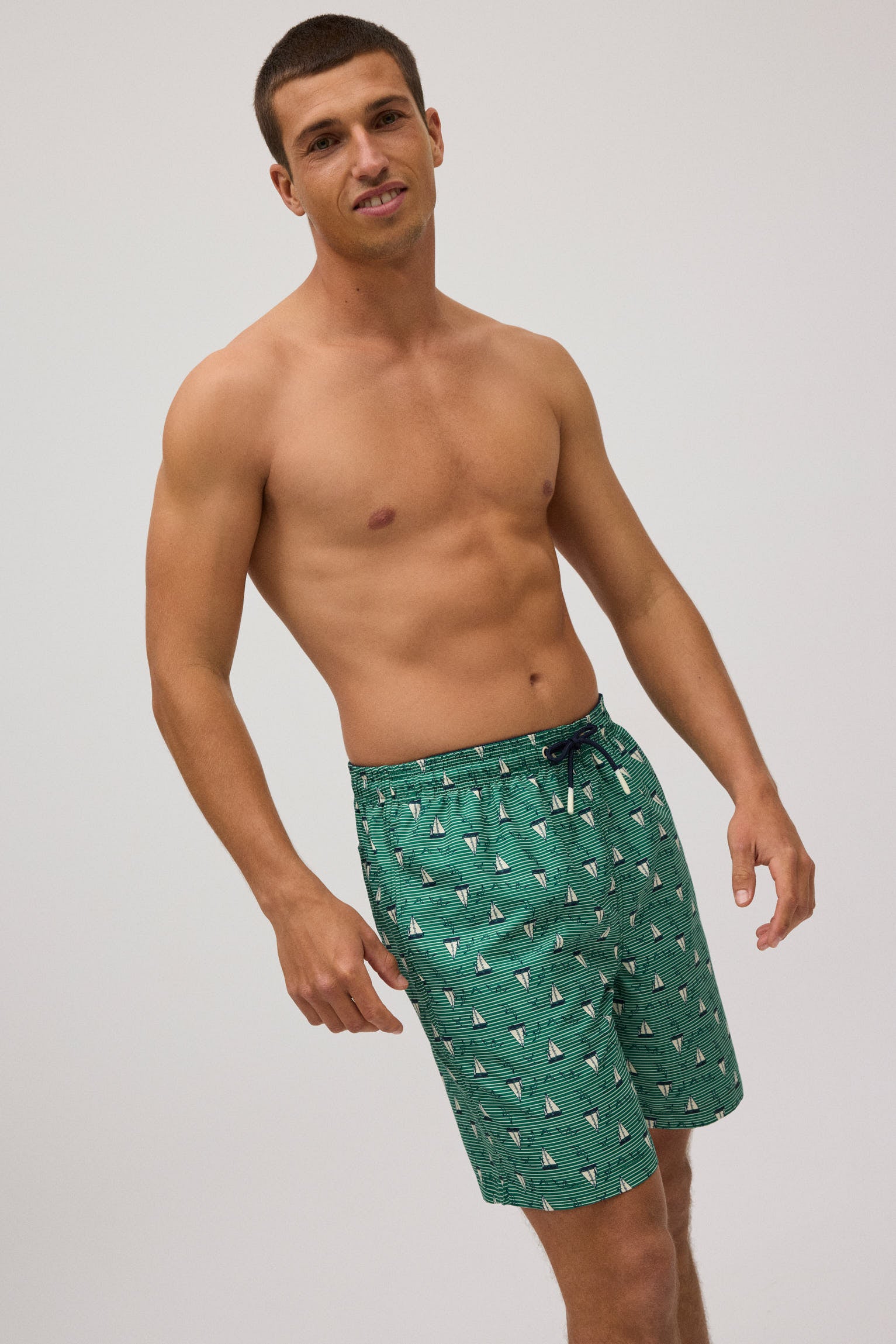 Bañador largo estampado barcos