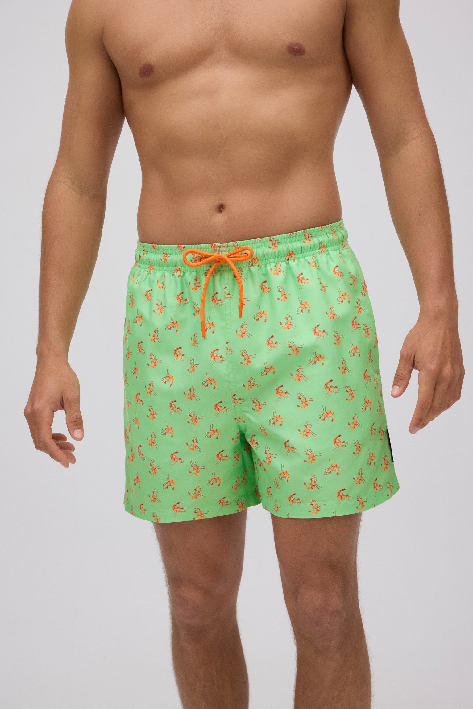 Bañador medio estampado seafood verde