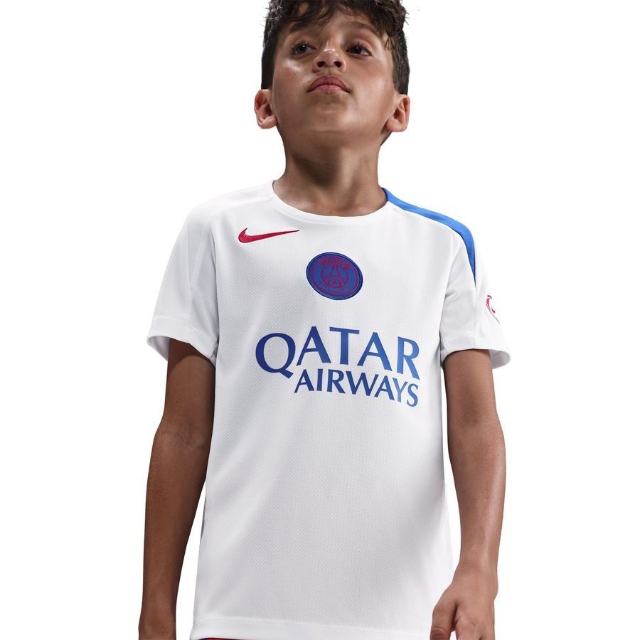 Paris Saint Germain Camiseta de entrenamiento Dri-FIT Strike 3ª - Blanco/Hiperreal/Global Red Niños