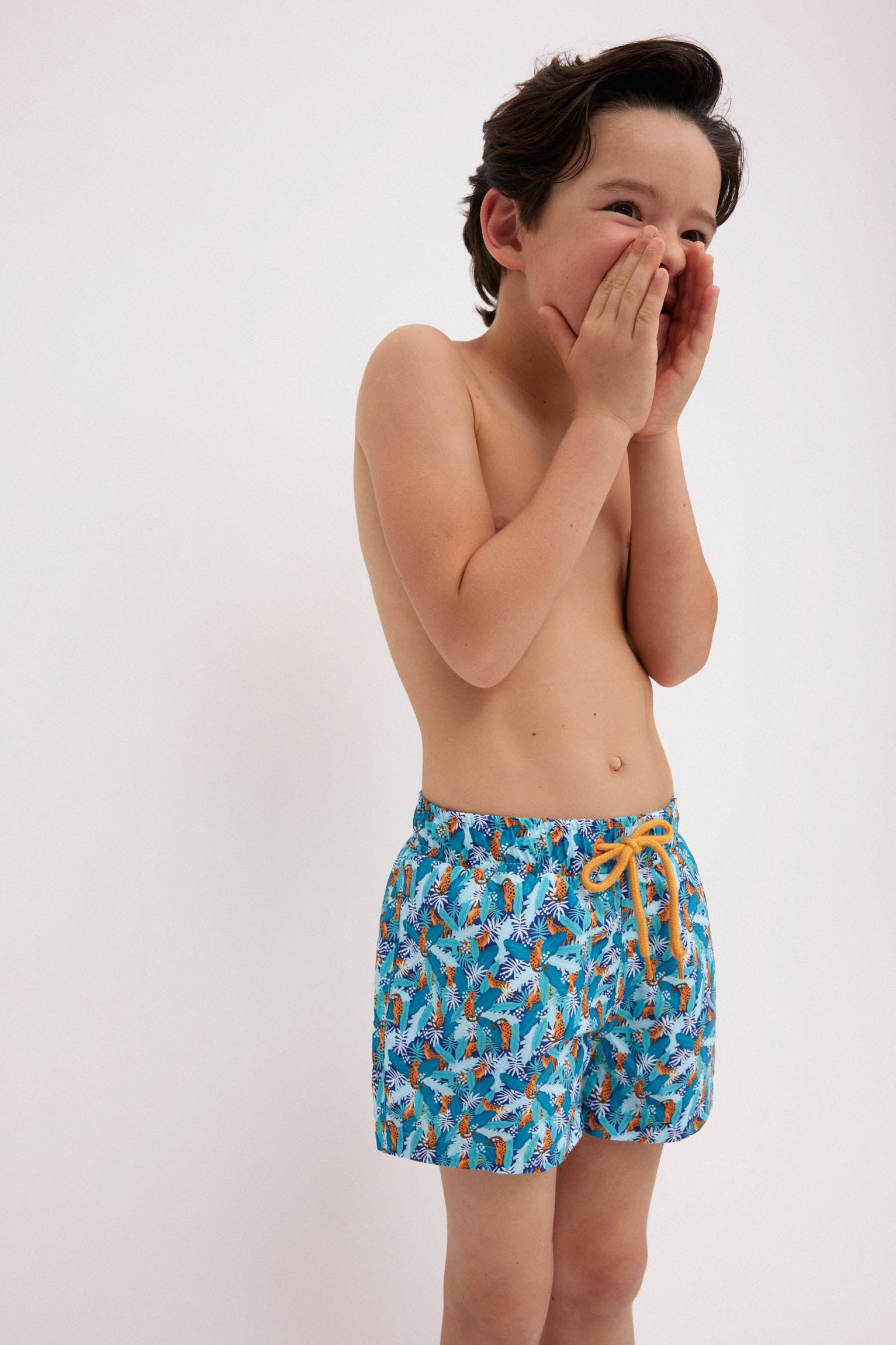 Bañador niño corto estampado gatos