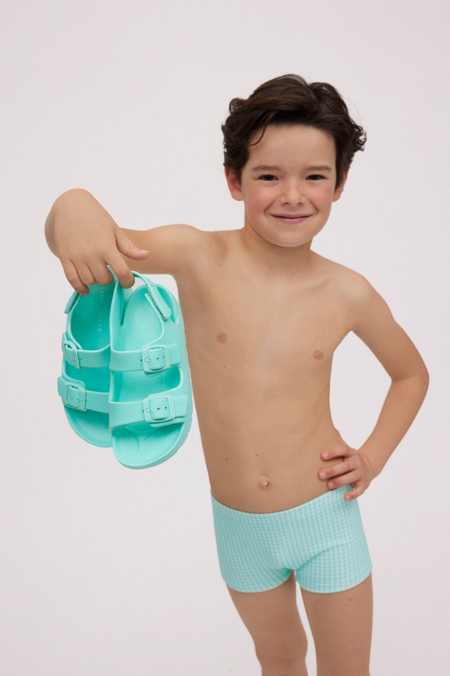 Bañador bóxer niño estampado vichy