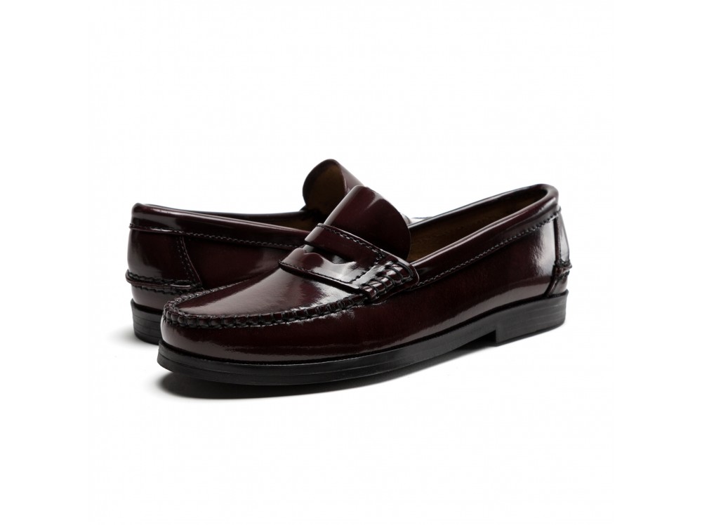 Mocasín piel brillante burdeos Benson Shoes para Jeromín