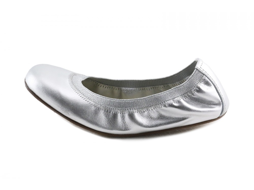 Bailarina piel plata elástico Eli para Jeromín