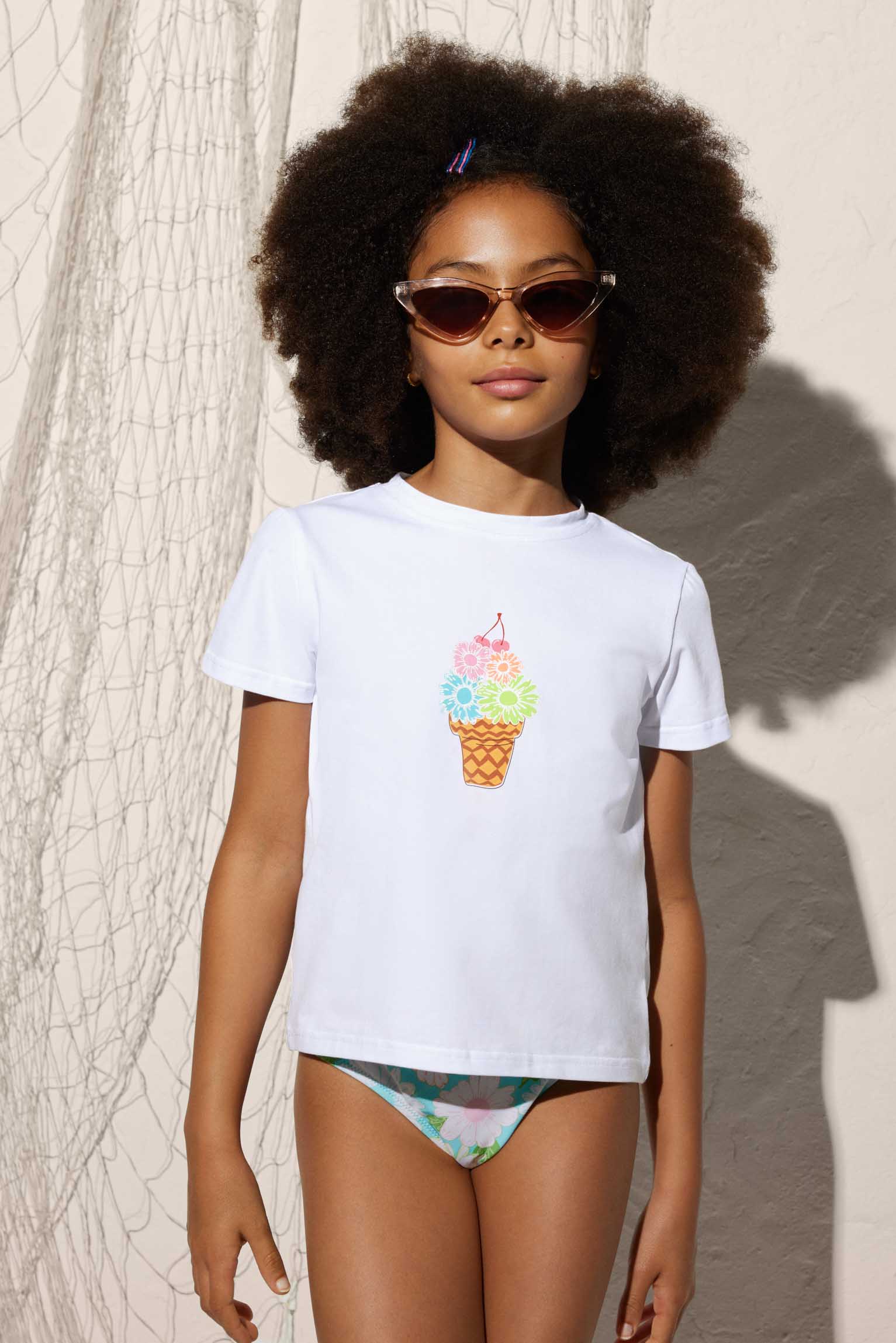 Set Culetín de flores y camiseta manga corta algodón