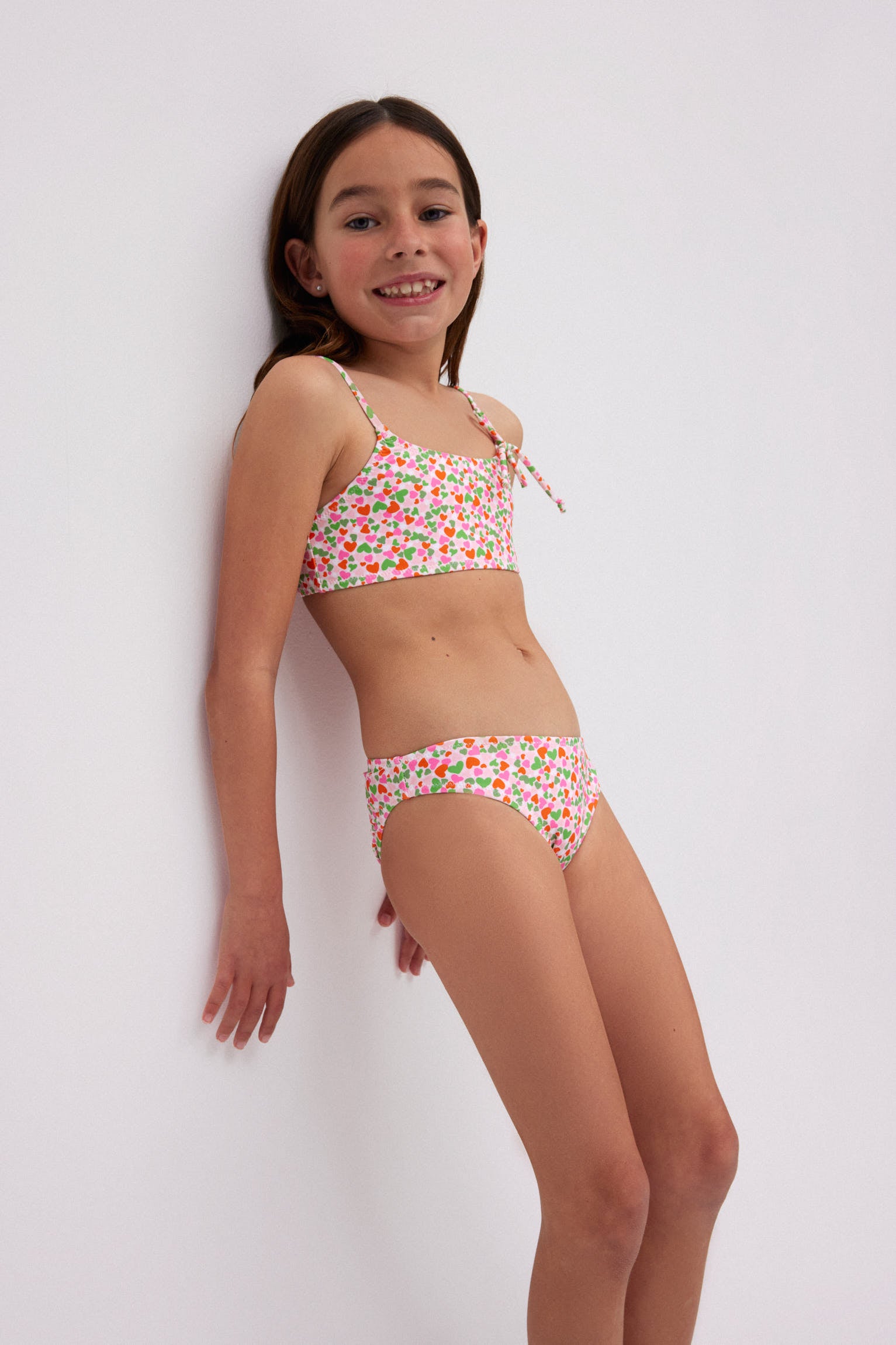 Culetín niña lazos estampado corazones