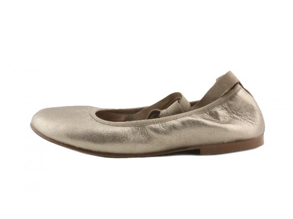 Bailarina piel bronce elástico y cintas Jeromin