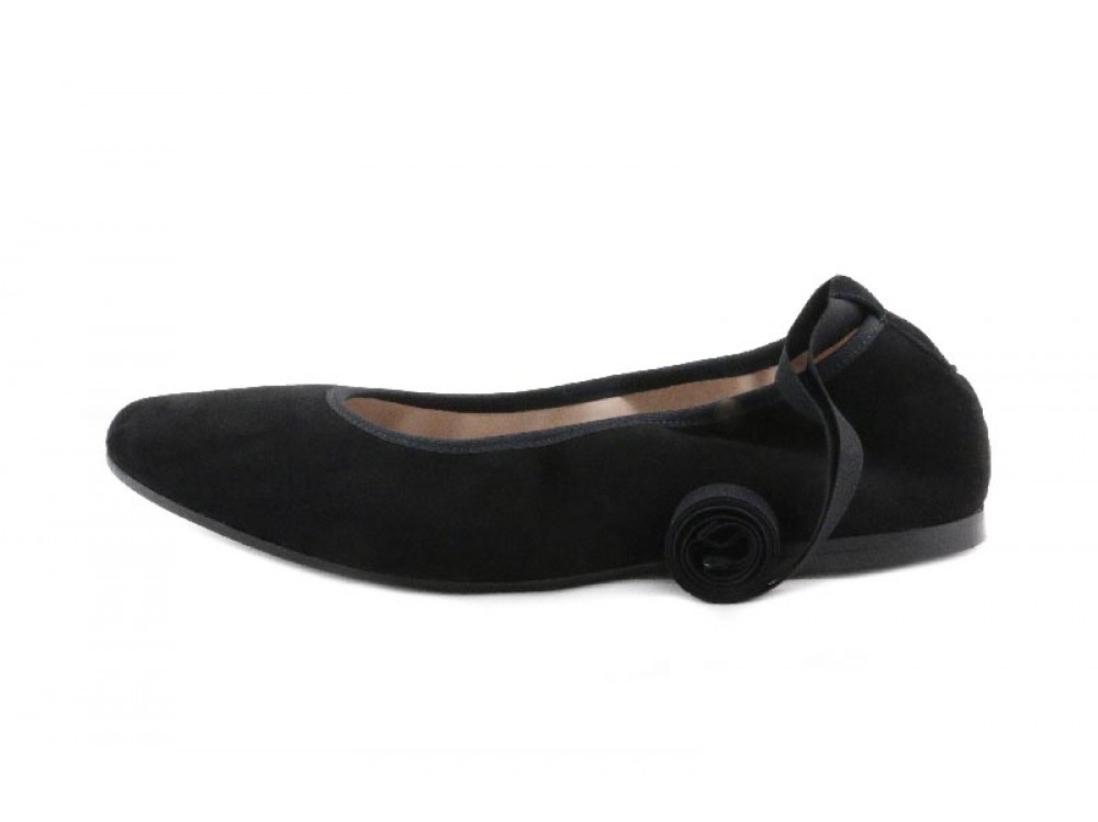 Bailarina ante negro elástico y cintas Jeromin