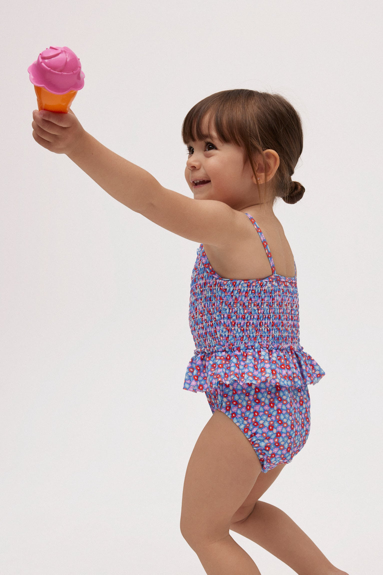 Bañador bebé nido de abeja pequeñas flores