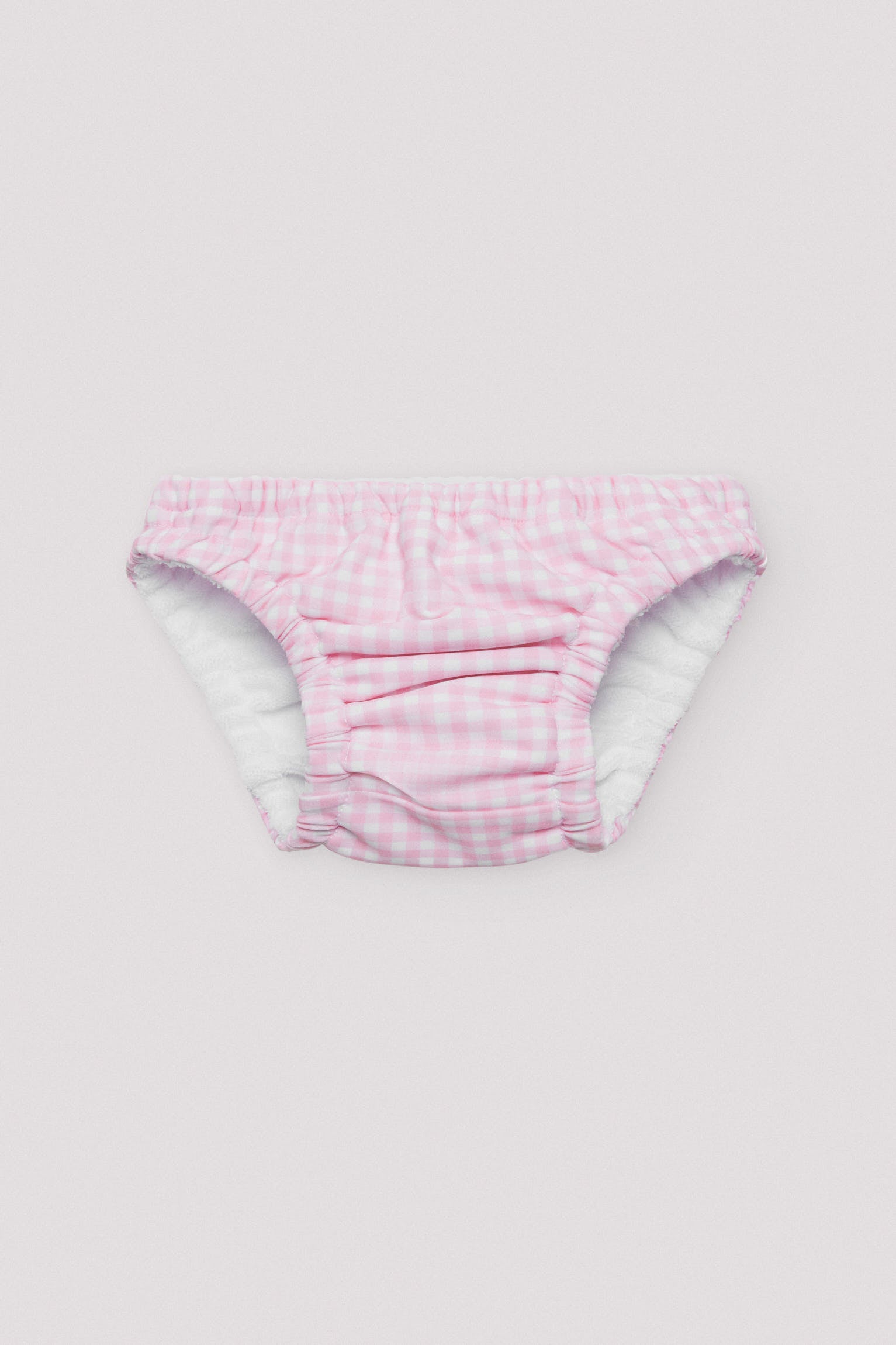 Bañador culetín antifugas bebé cuadro vichy rosa