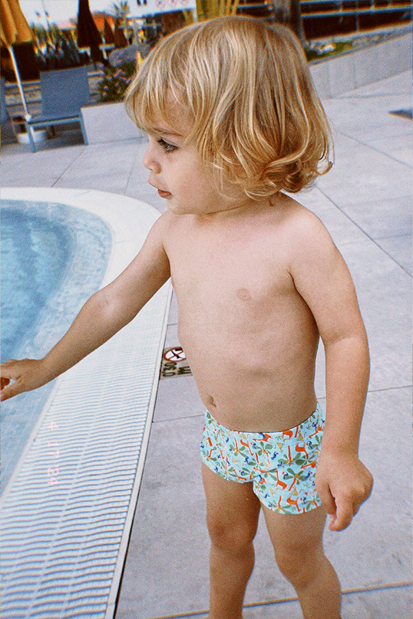 Bañador bóxer bebé estampado palmeras