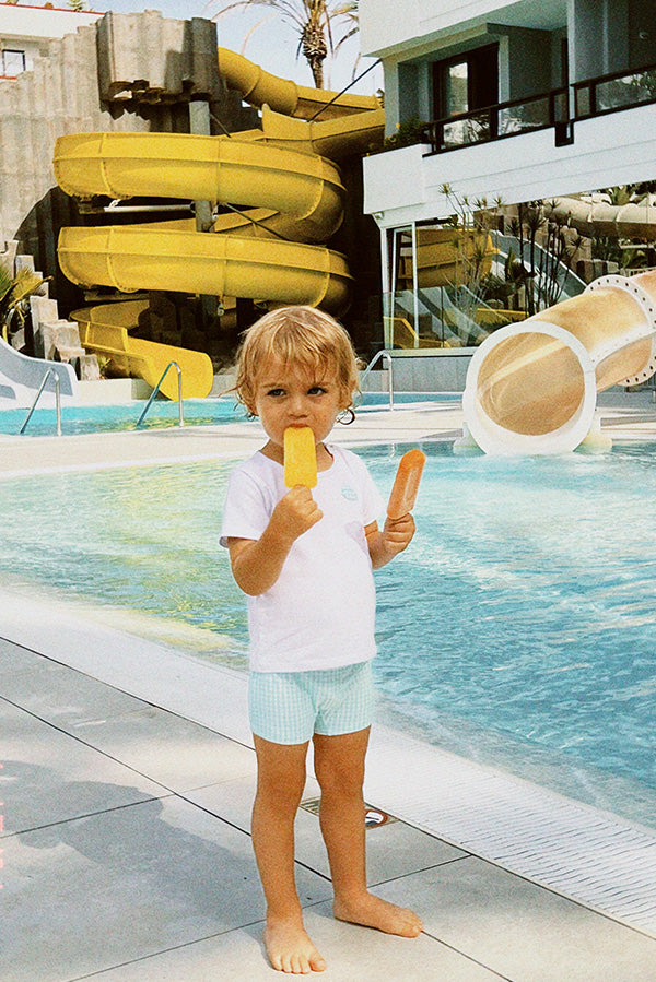Set bebé bañador bóxer vichy y camiseta