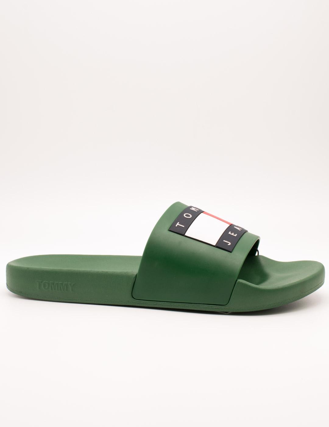 Chancla Tommy Hilfiger EM01191-L2P Verde de Hombre